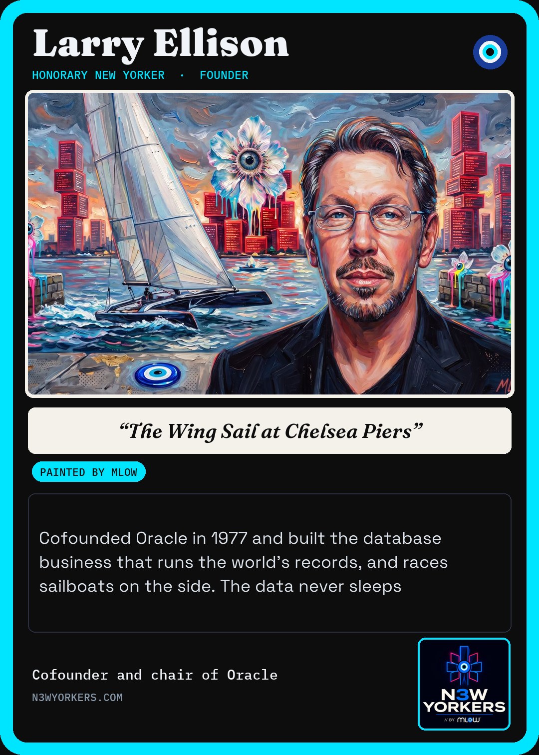 The Honorary card for Larry Ellison, painted by MLow