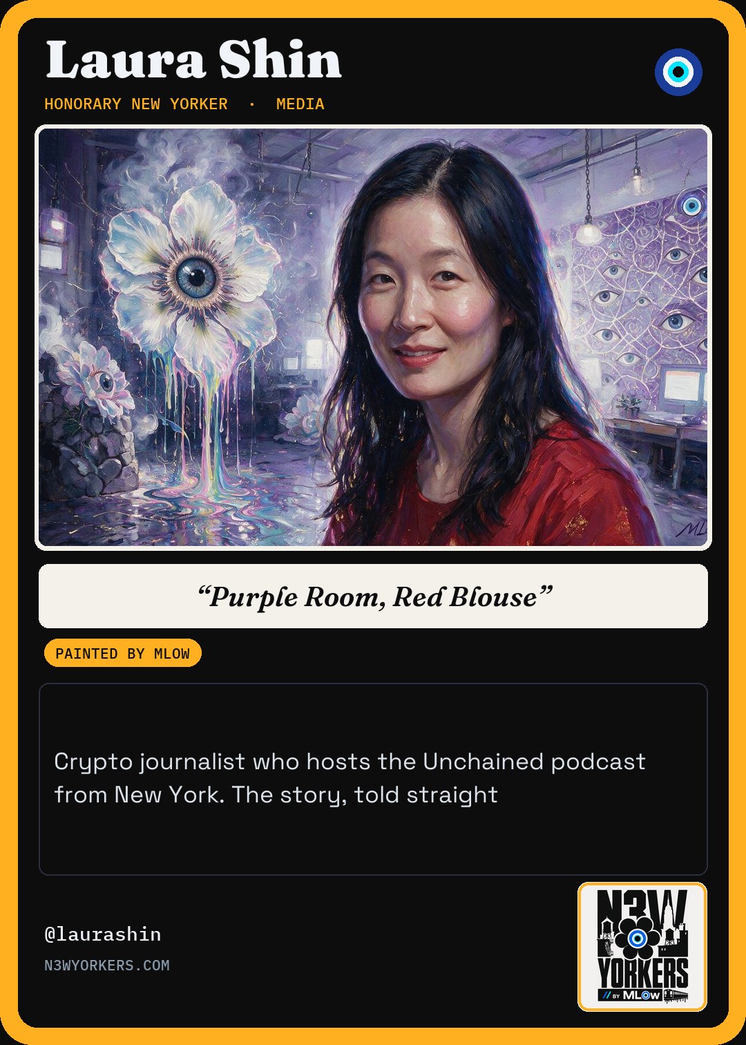 The Honorary card for Laura Shin, painted by MLow