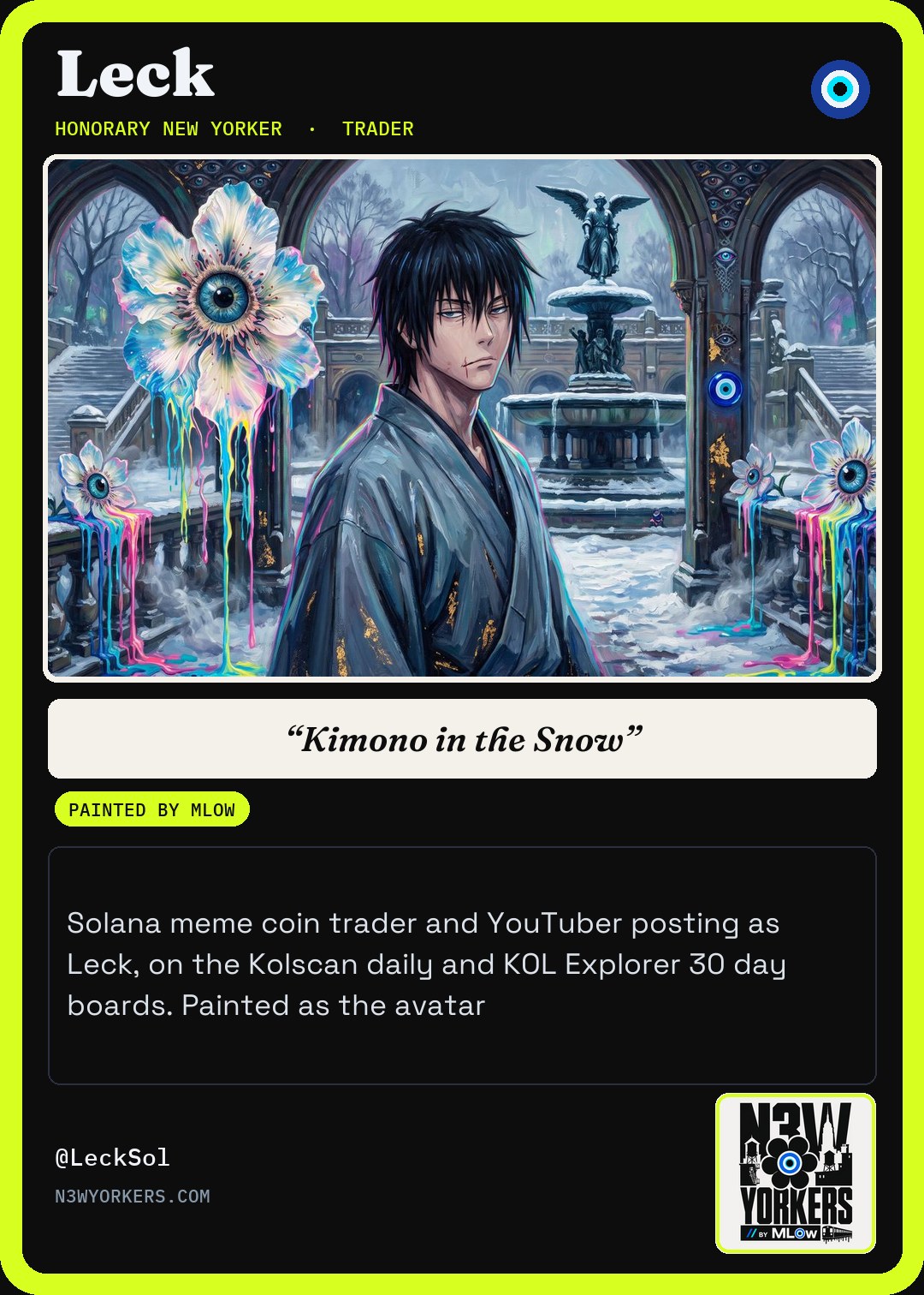 The Honorary card for Leck, painted by MLow