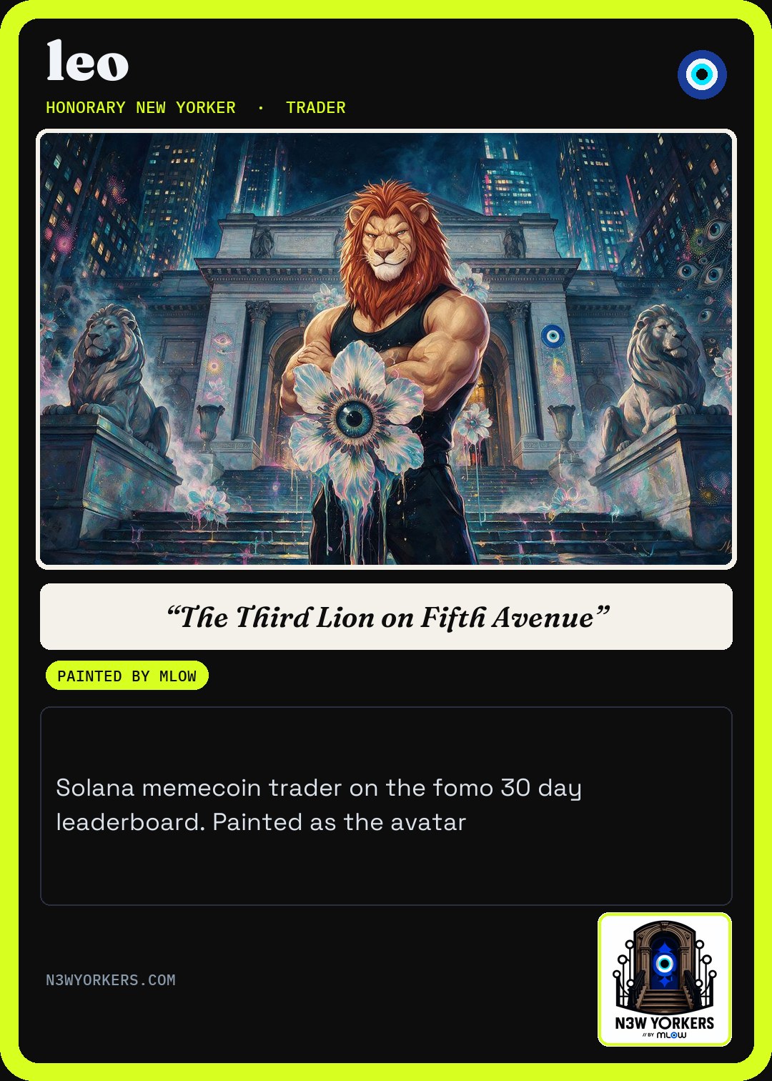 The Honorary card for leo, painted by MLow