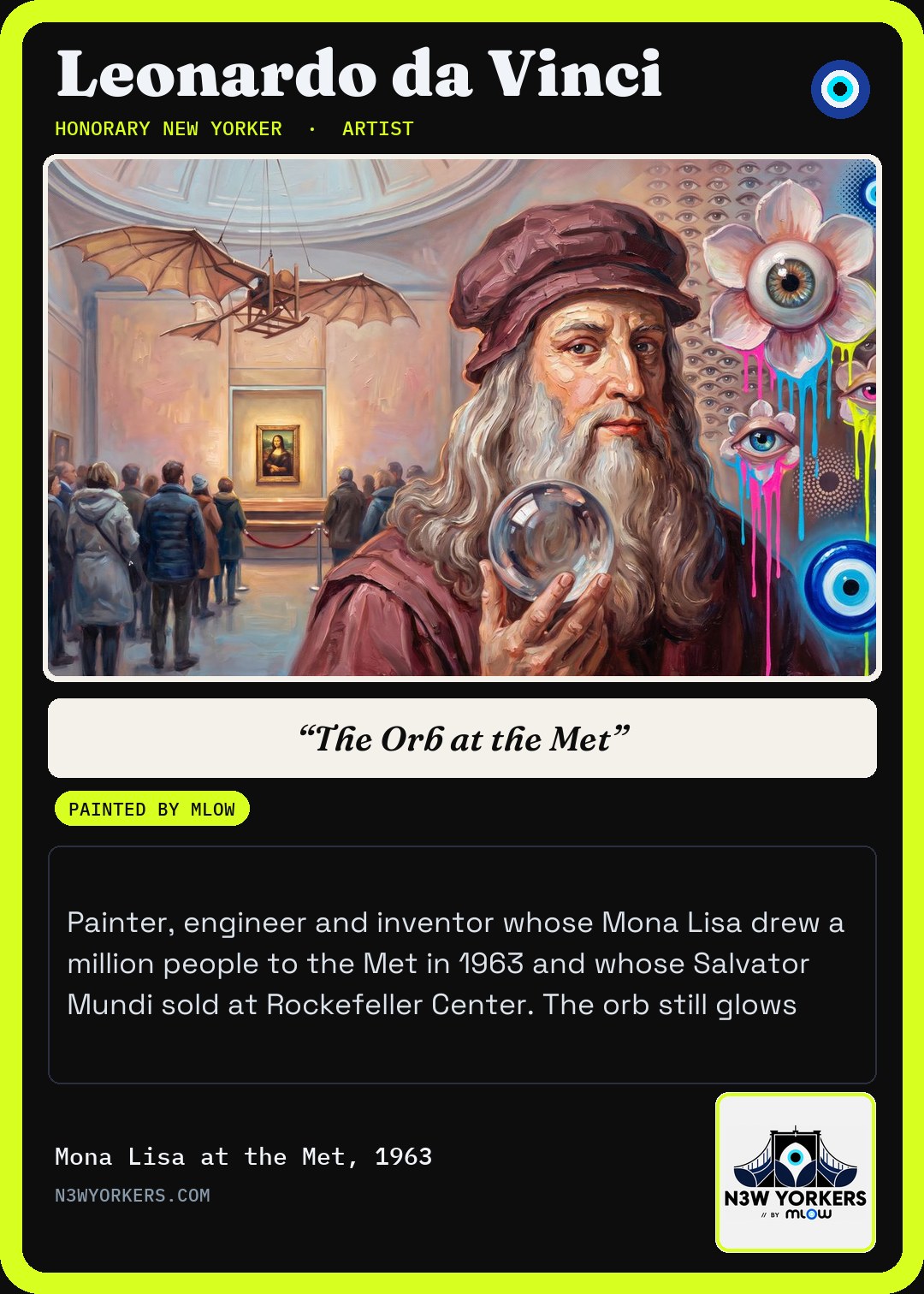 The Honorary card for Leonardo da Vinci, painted by MLow