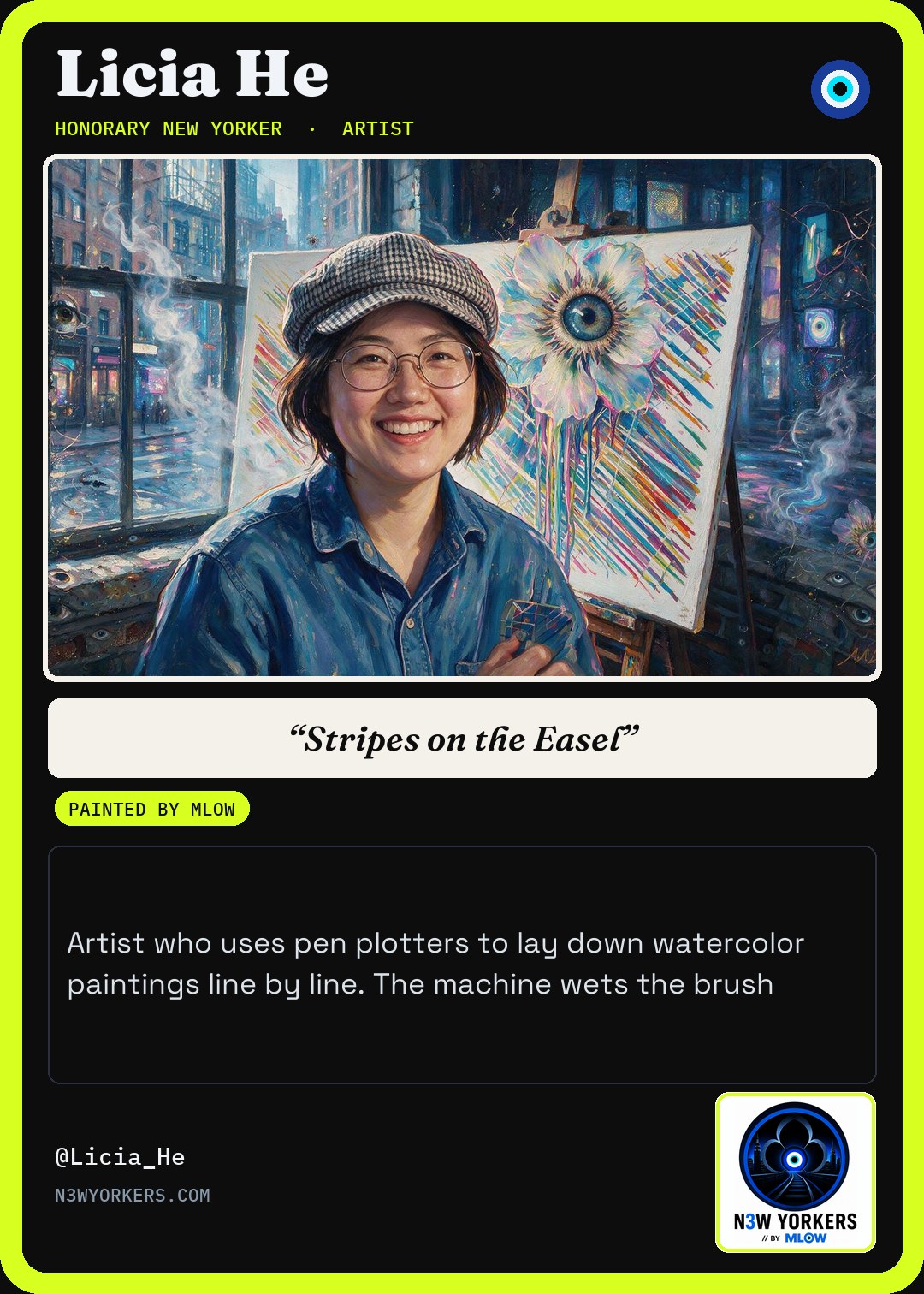 The Honorary card for Licia He, painted by MLow
