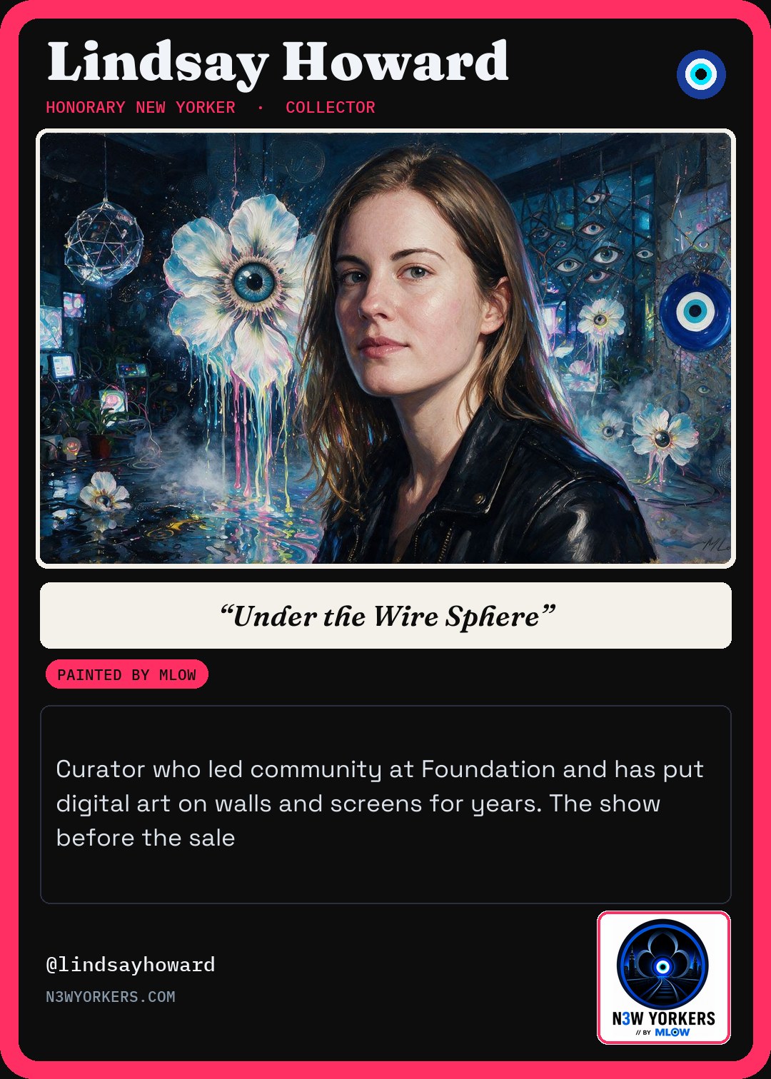The Honorary card for Lindsay Howard, painted by MLow