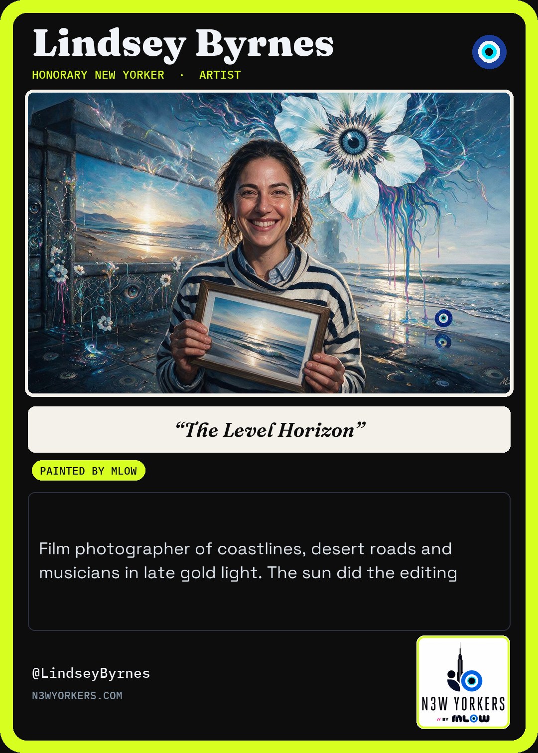 The Honorary card for Lindsey Byrnes, painted by MLow
