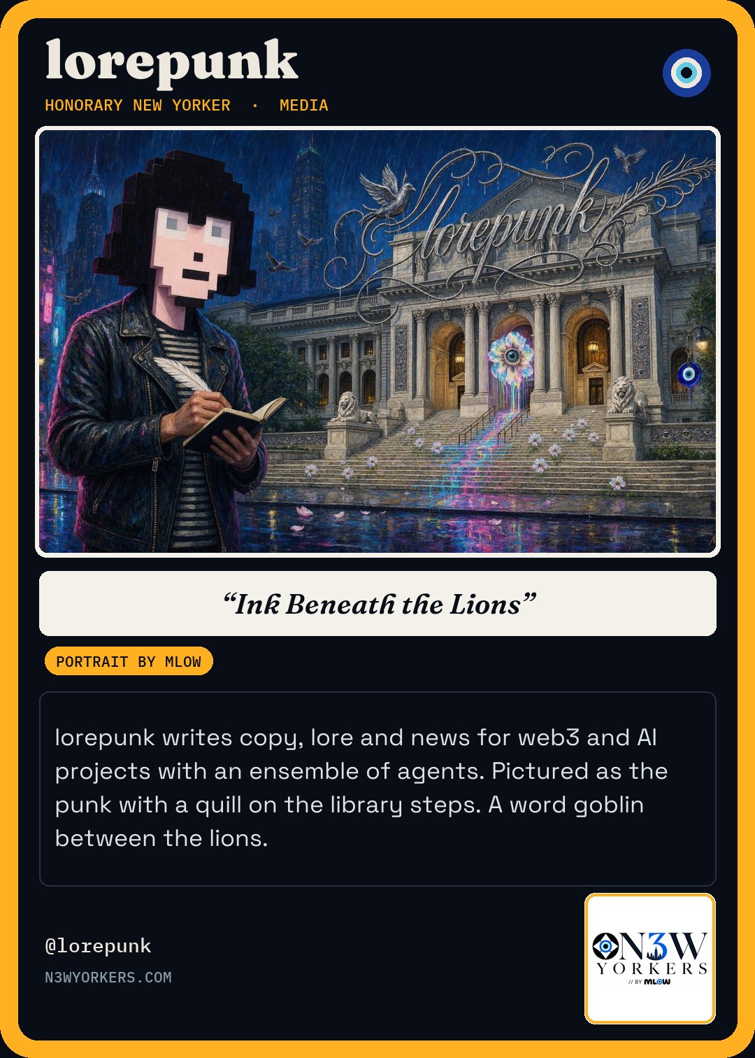 The Honorary card for lorepunk, portrait by MLow