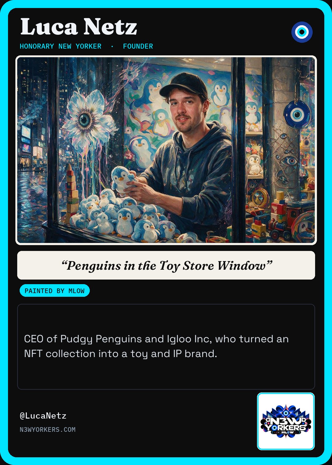 The Honorary card for Luca Netz, painted by MLow