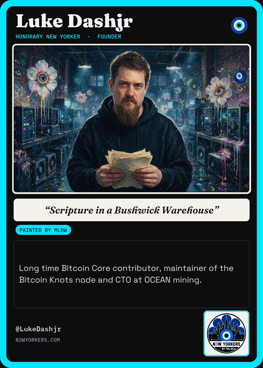 The Honorary card for Luke Dashjr, painted by MLow