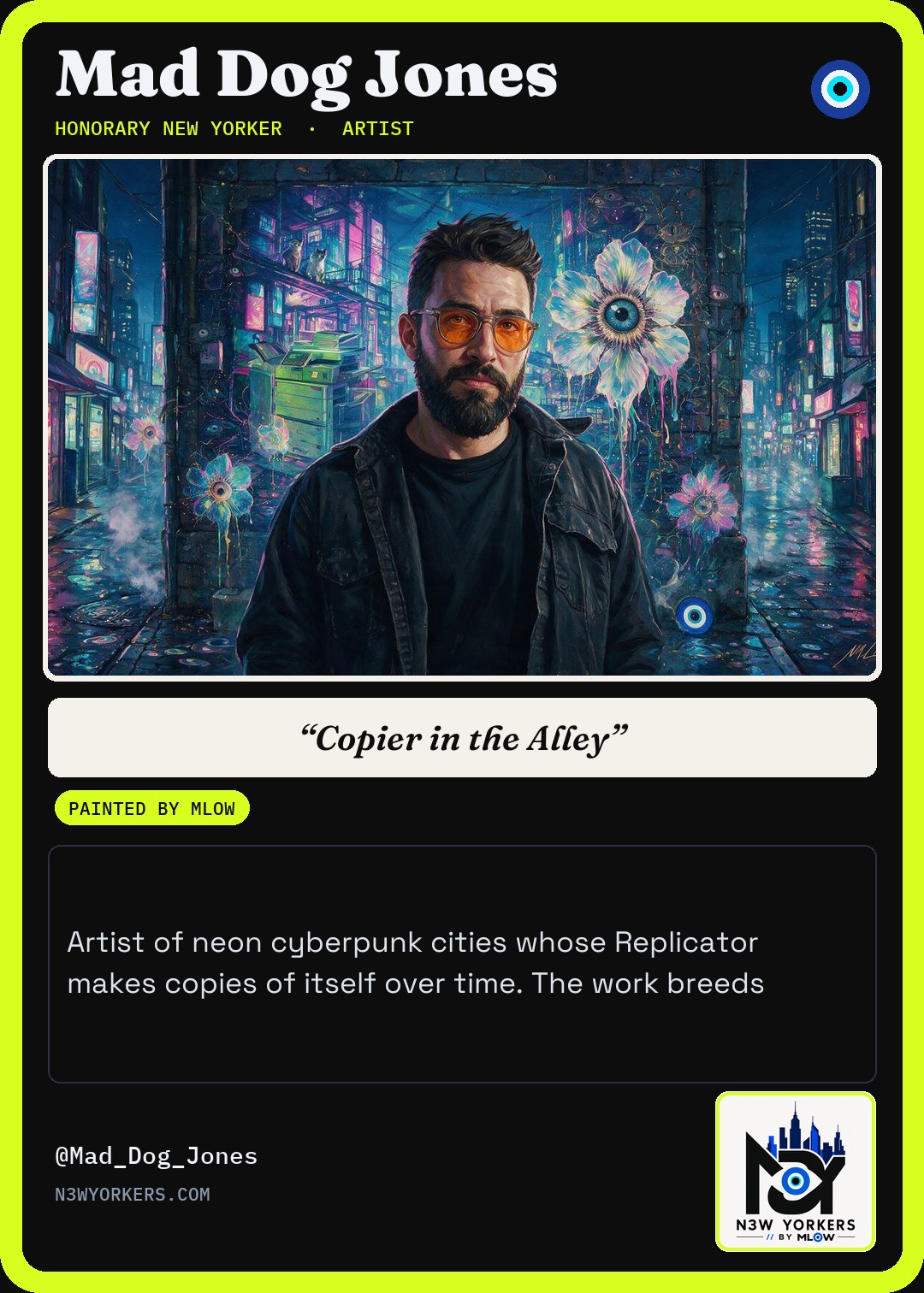 The Honorary card for Mad Dog Jones, painted by MLow