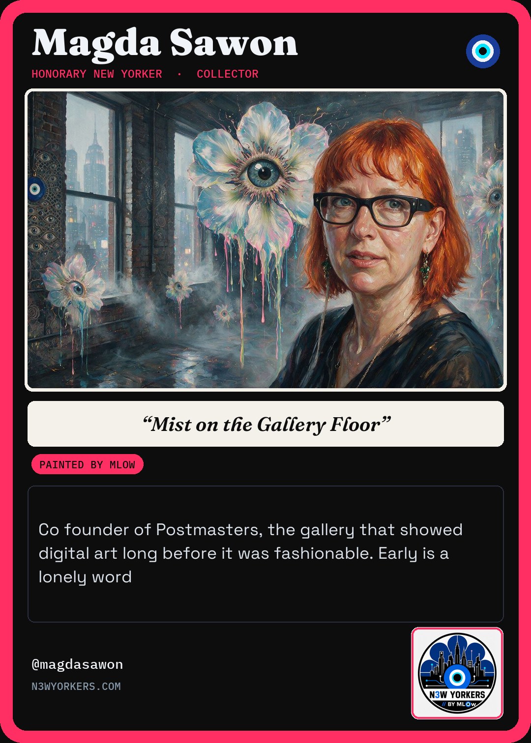 The Honorary card for Magda Sawon, painted by MLow