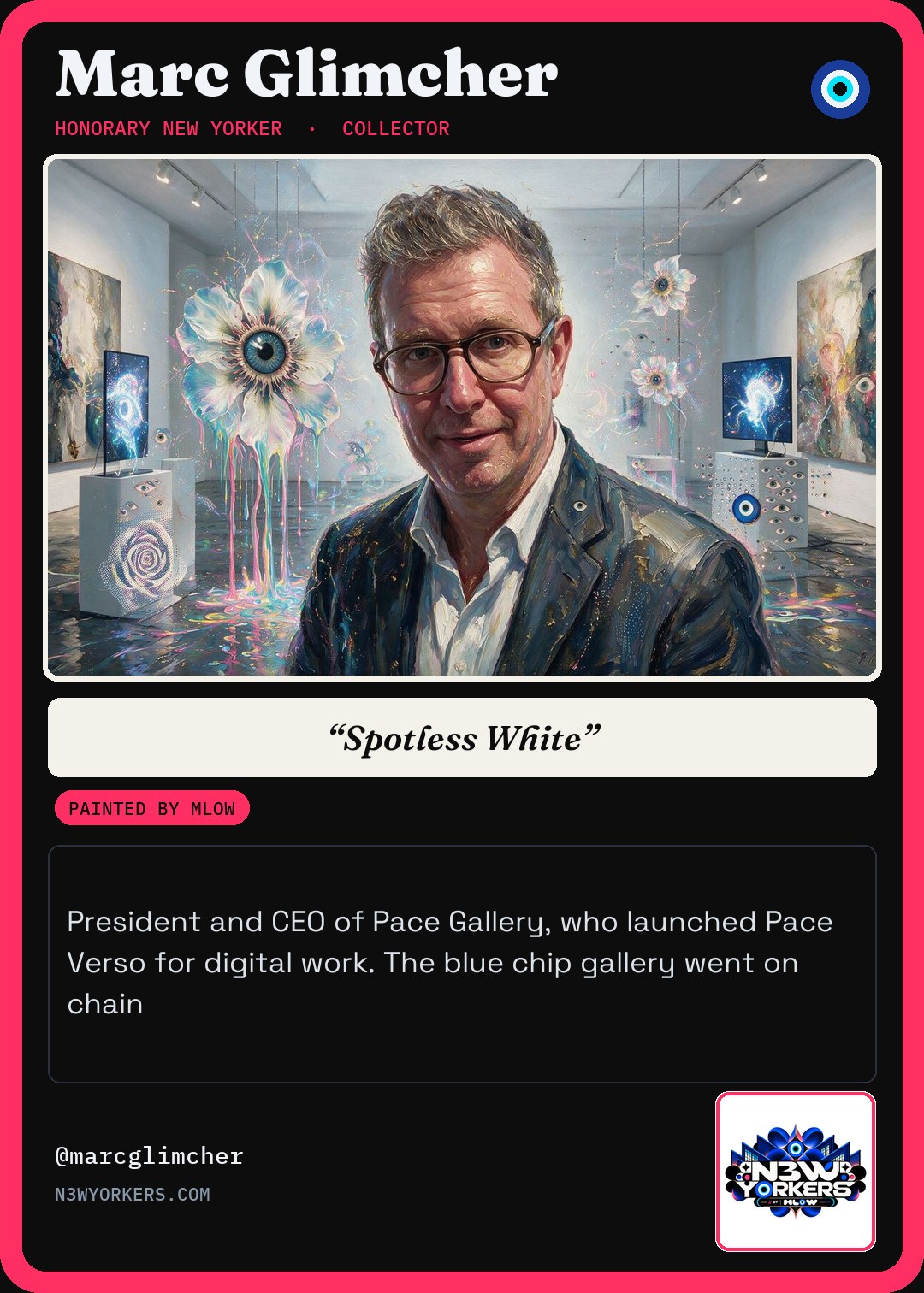The Honorary card for Marc Glimcher, painted by MLow