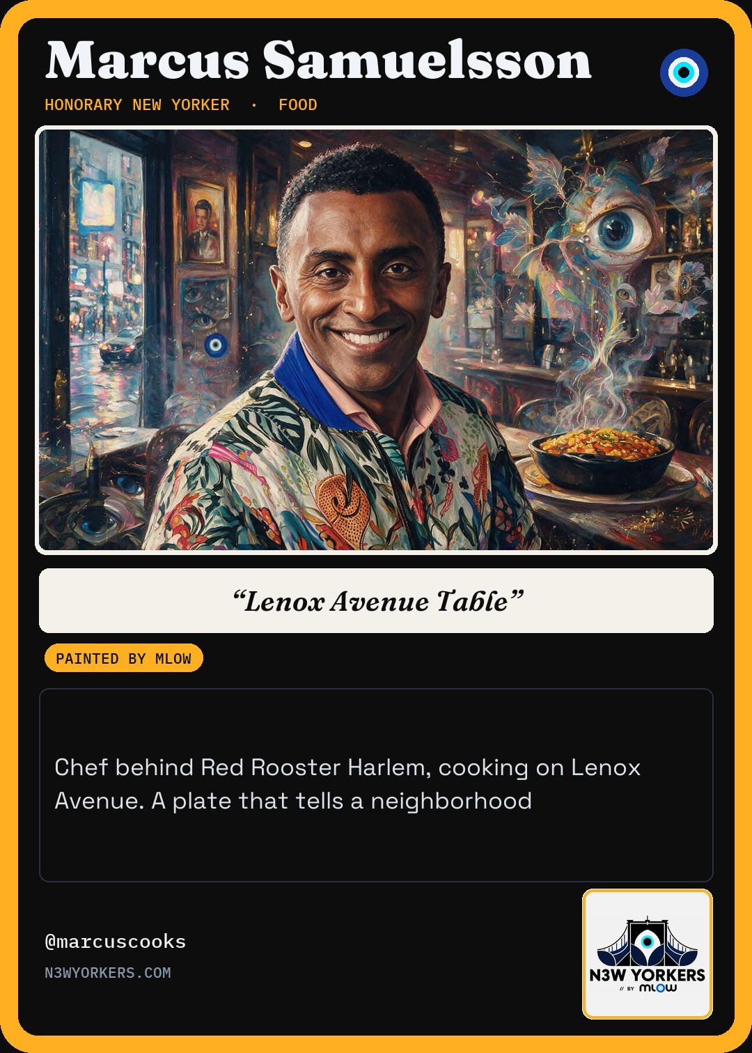 The Honorary card for Marcus Samuelsson, painted by MLow