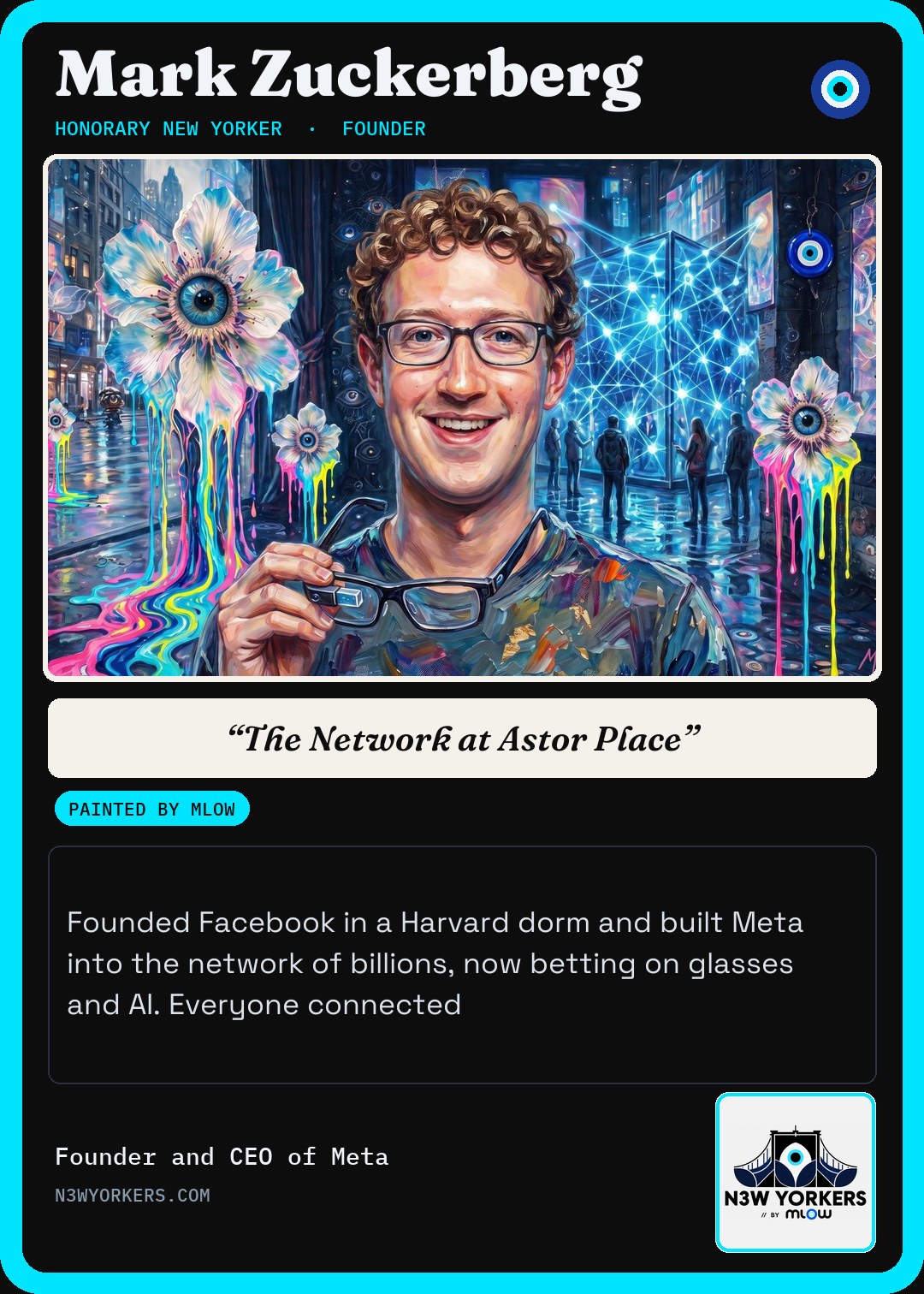The Honorary card for Mark Zuckerberg, painted by MLow
