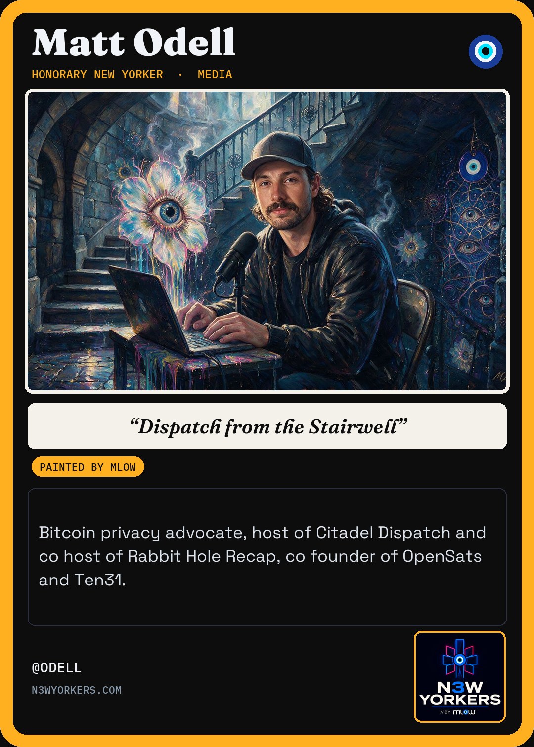 The Honorary card for Matt Odell, painted by MLow