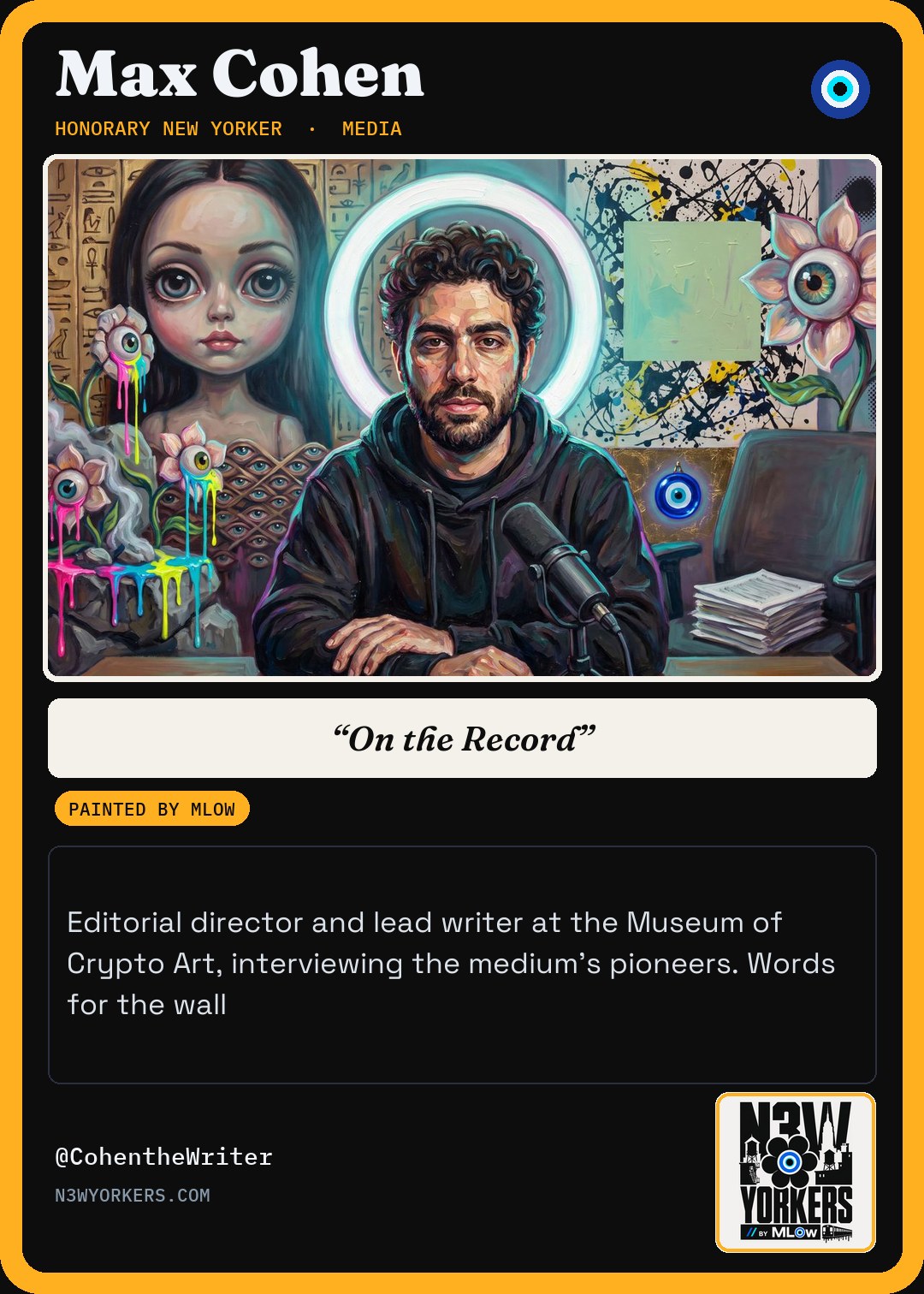 The Honorary card for Max Cohen, painted by MLow