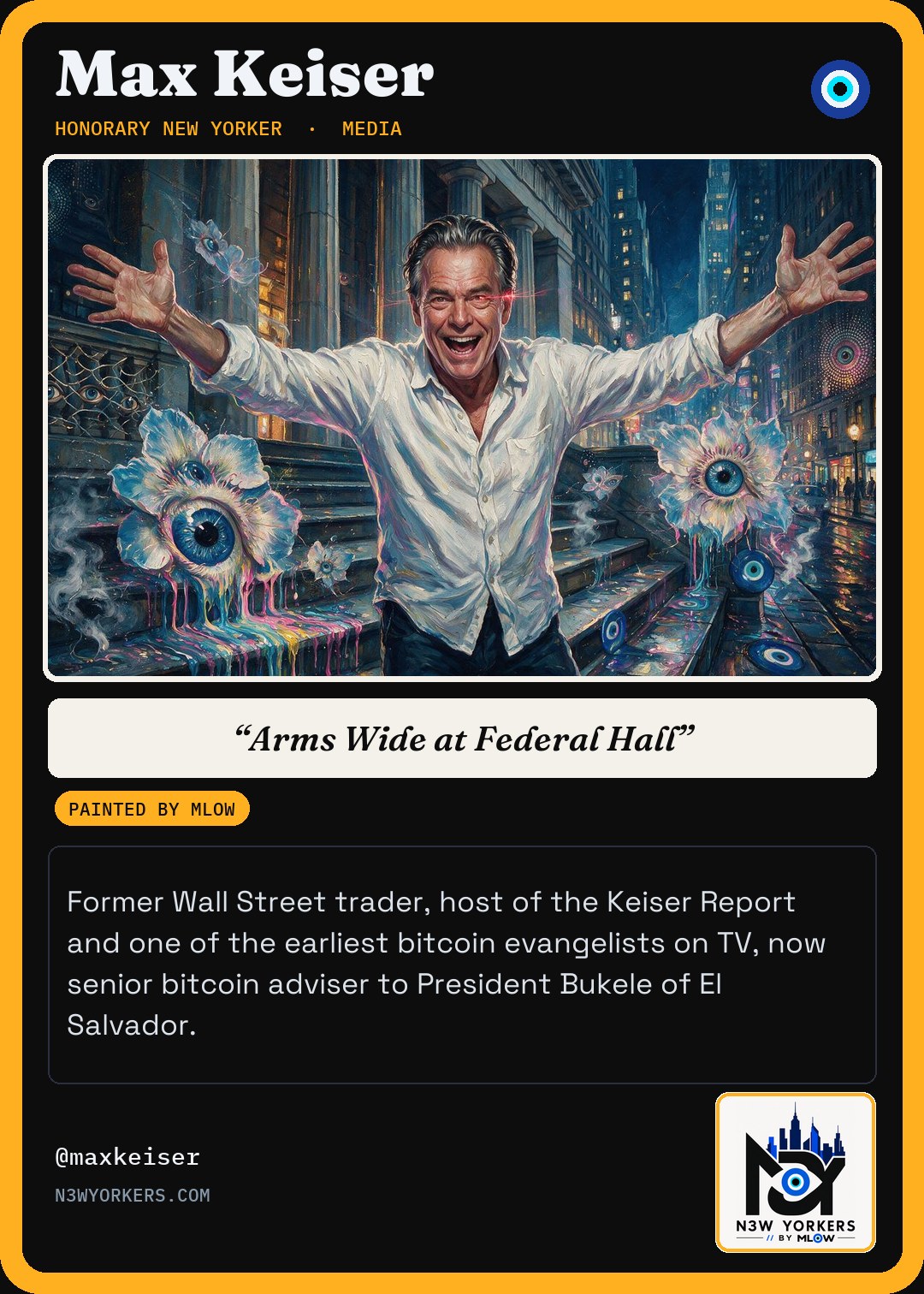 The Honorary card for Max Keiser, painted by MLow
