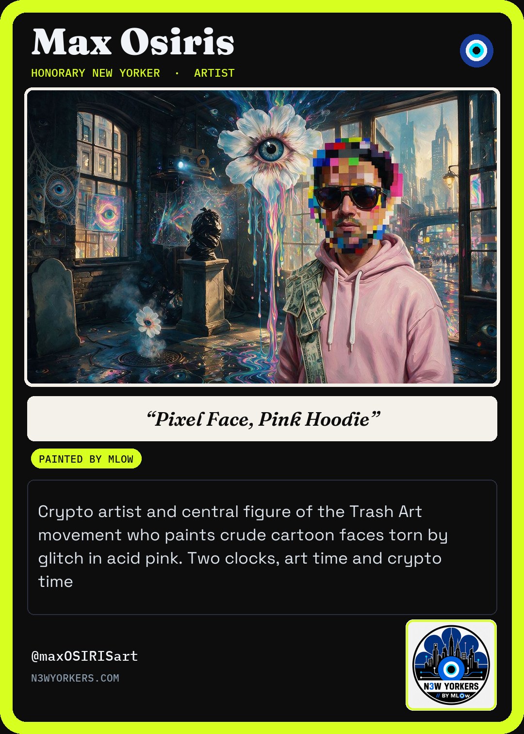 The Honorary card for Max Osiris, painted by MLow