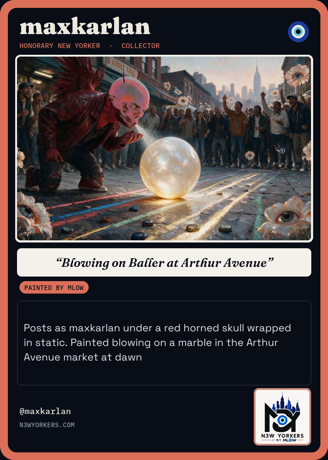 The Honorary card for maxkarlan, painted by MLow