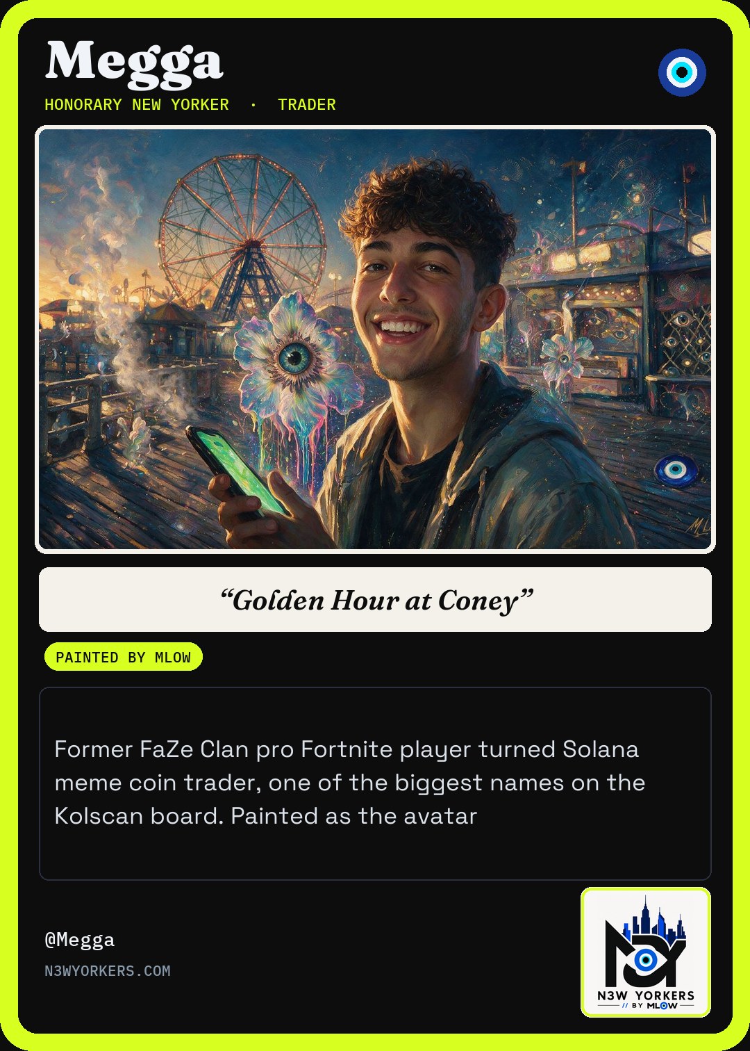 The Honorary card for Megga, painted by MLow