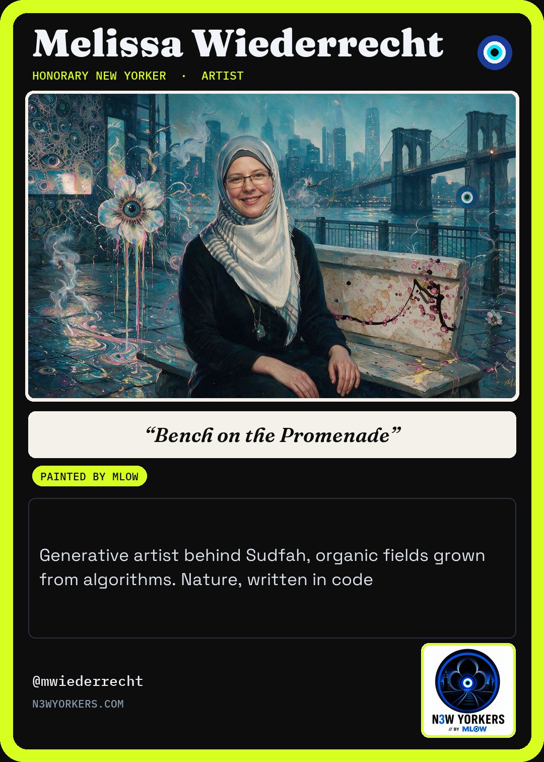 The Honorary card for Melissa Wiederrecht, painted by MLow