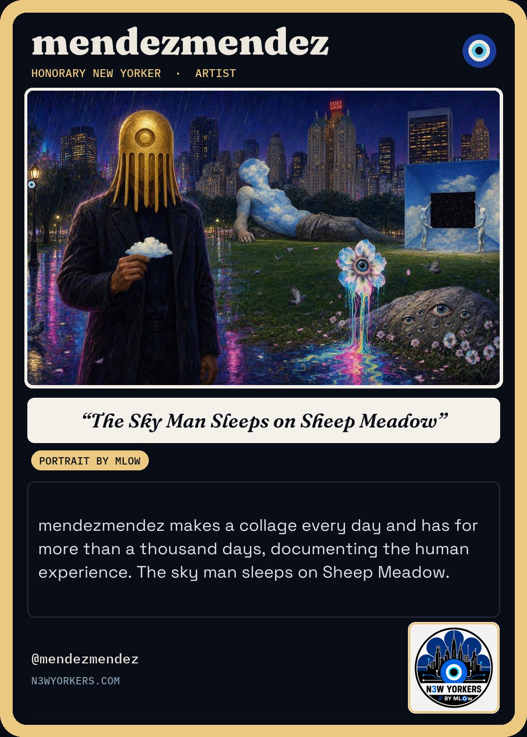 The Honorary card for mendezmendez, portrait by MLow