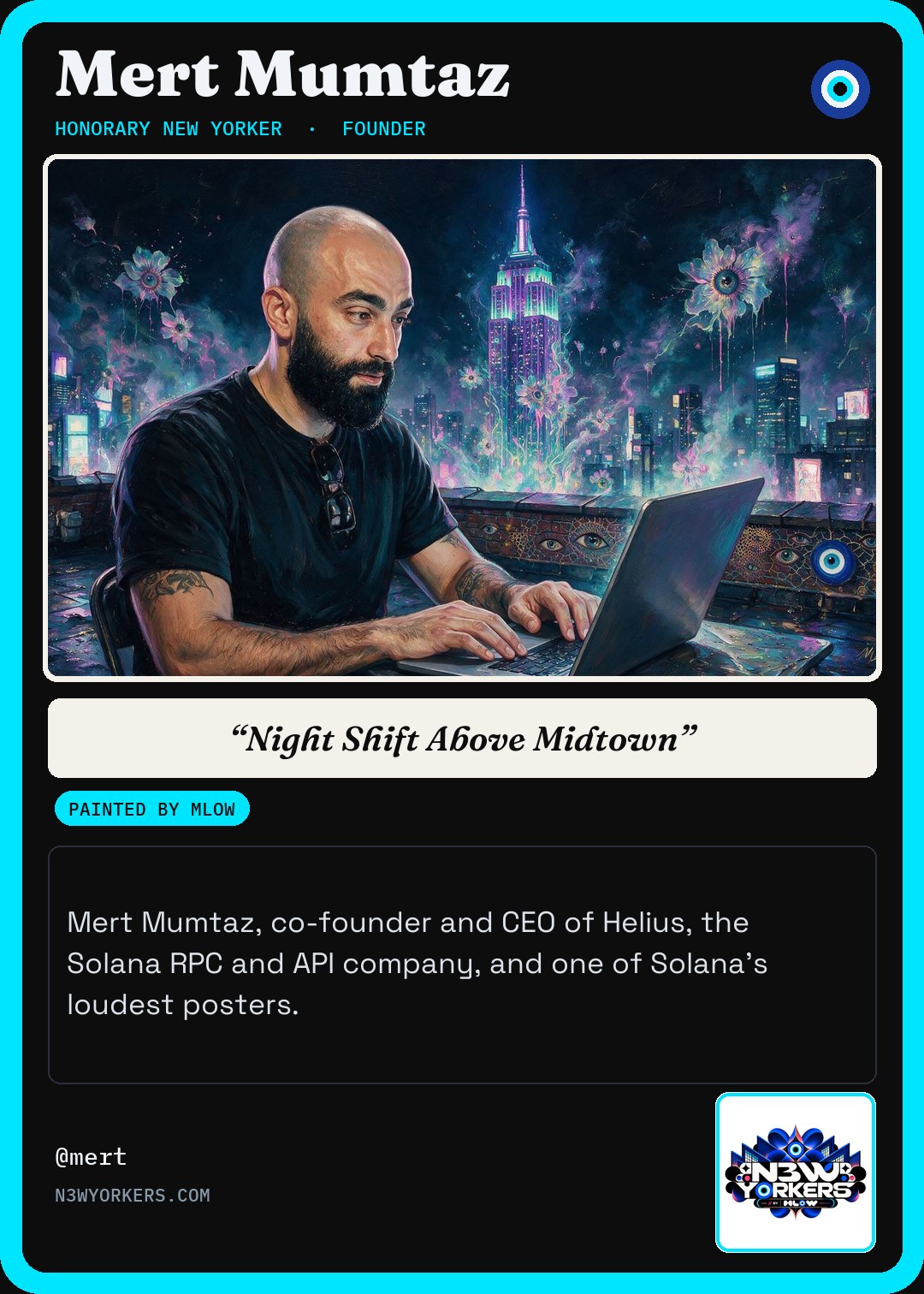 The Honorary card for Mert Mumtaz, painted by MLow
