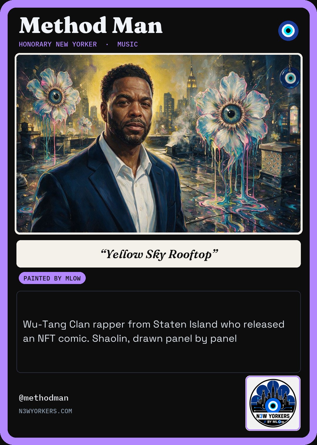The Honorary card for Method Man, painted by MLow