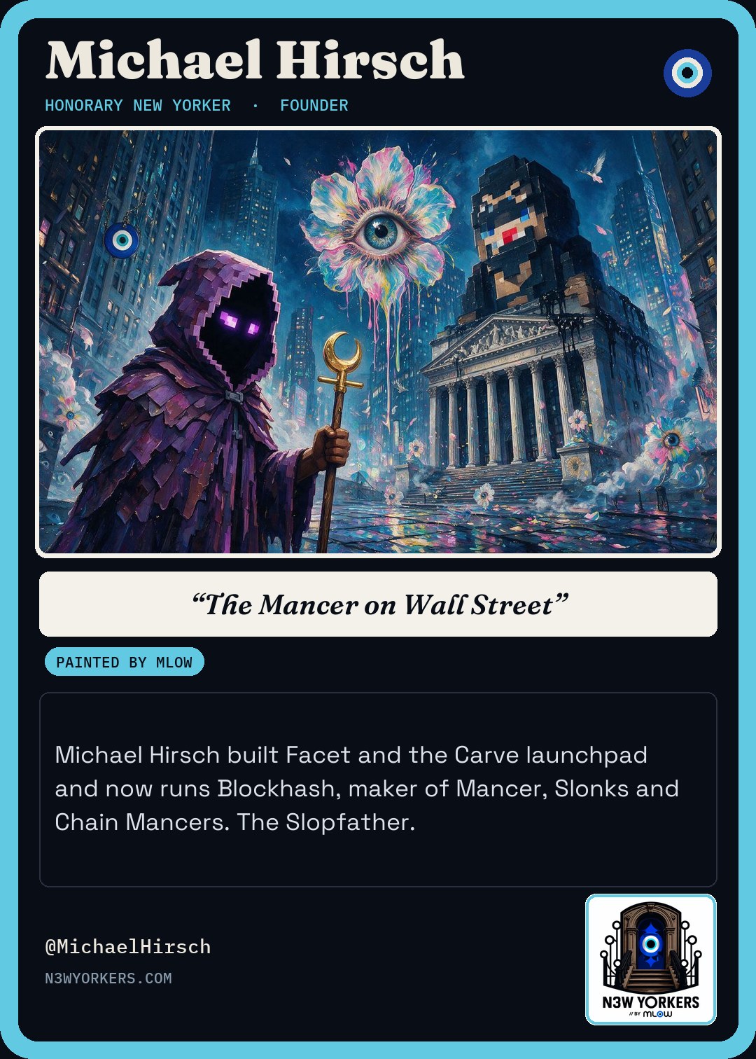 The Honorary card for Michael Hirsch, painted by MLow