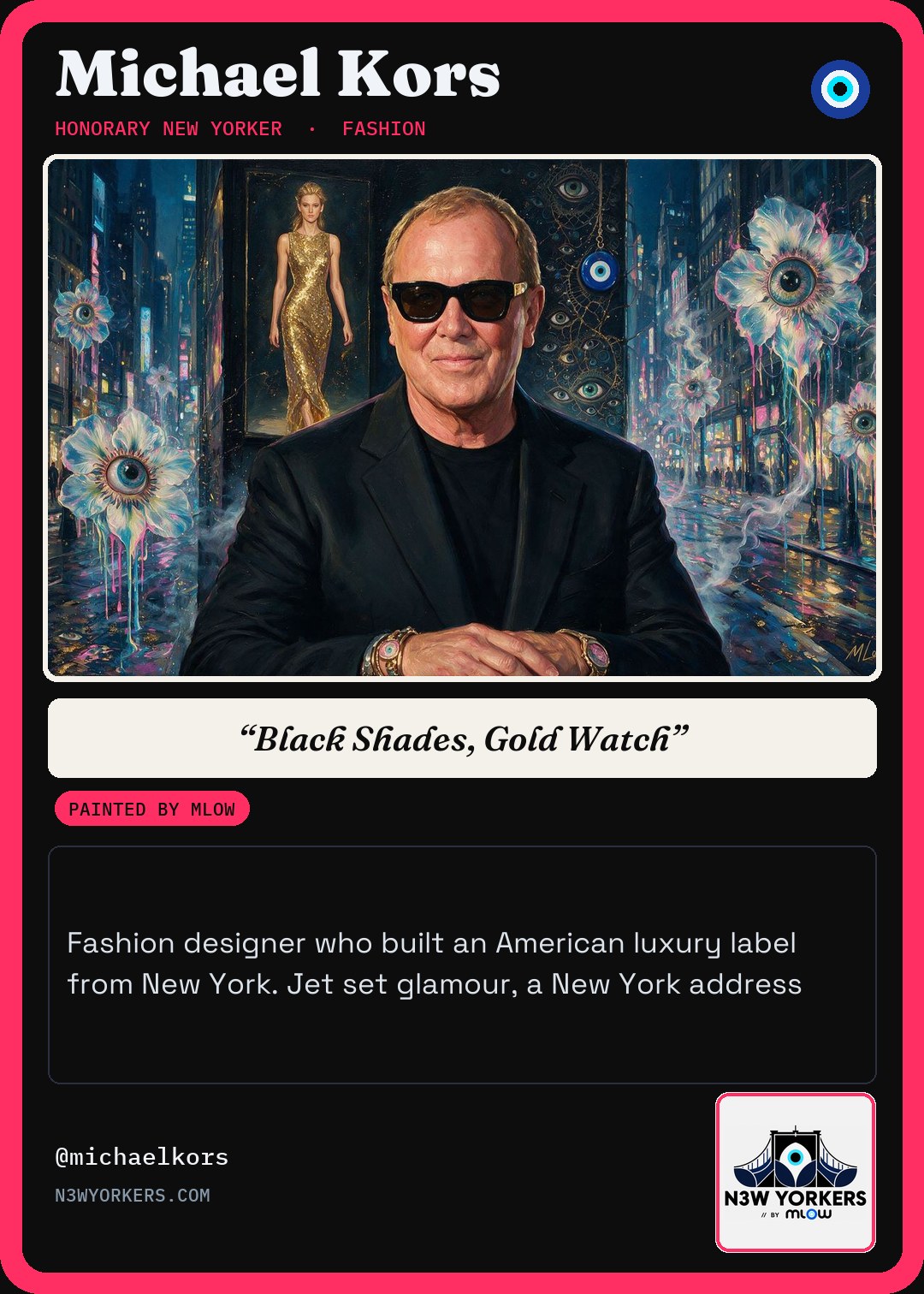 The Honorary card for Michael Kors, painted by MLow