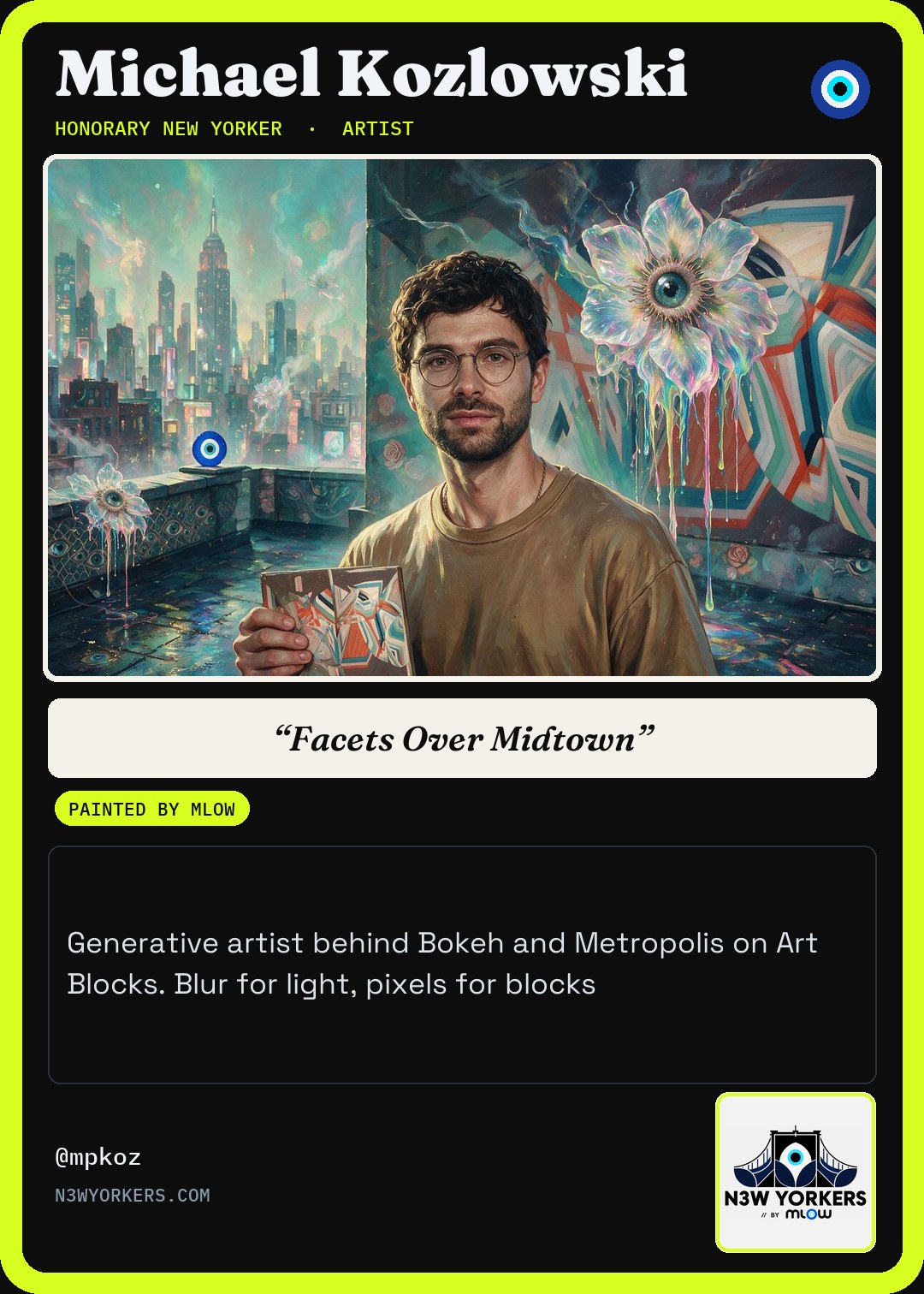 The Honorary card for Michael Kozlowski, painted by MLow