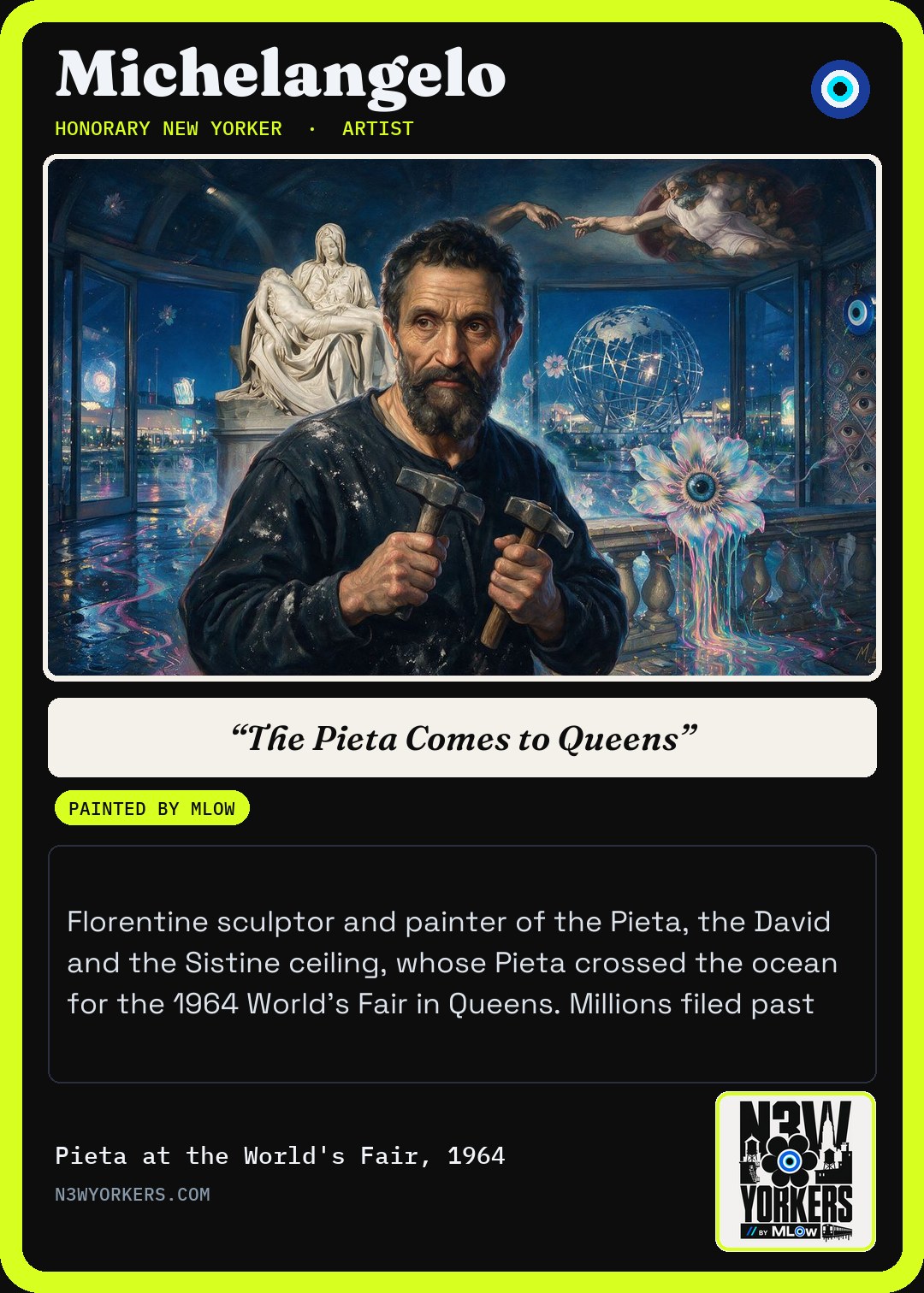 The Honorary card for Michelangelo, painted by MLow