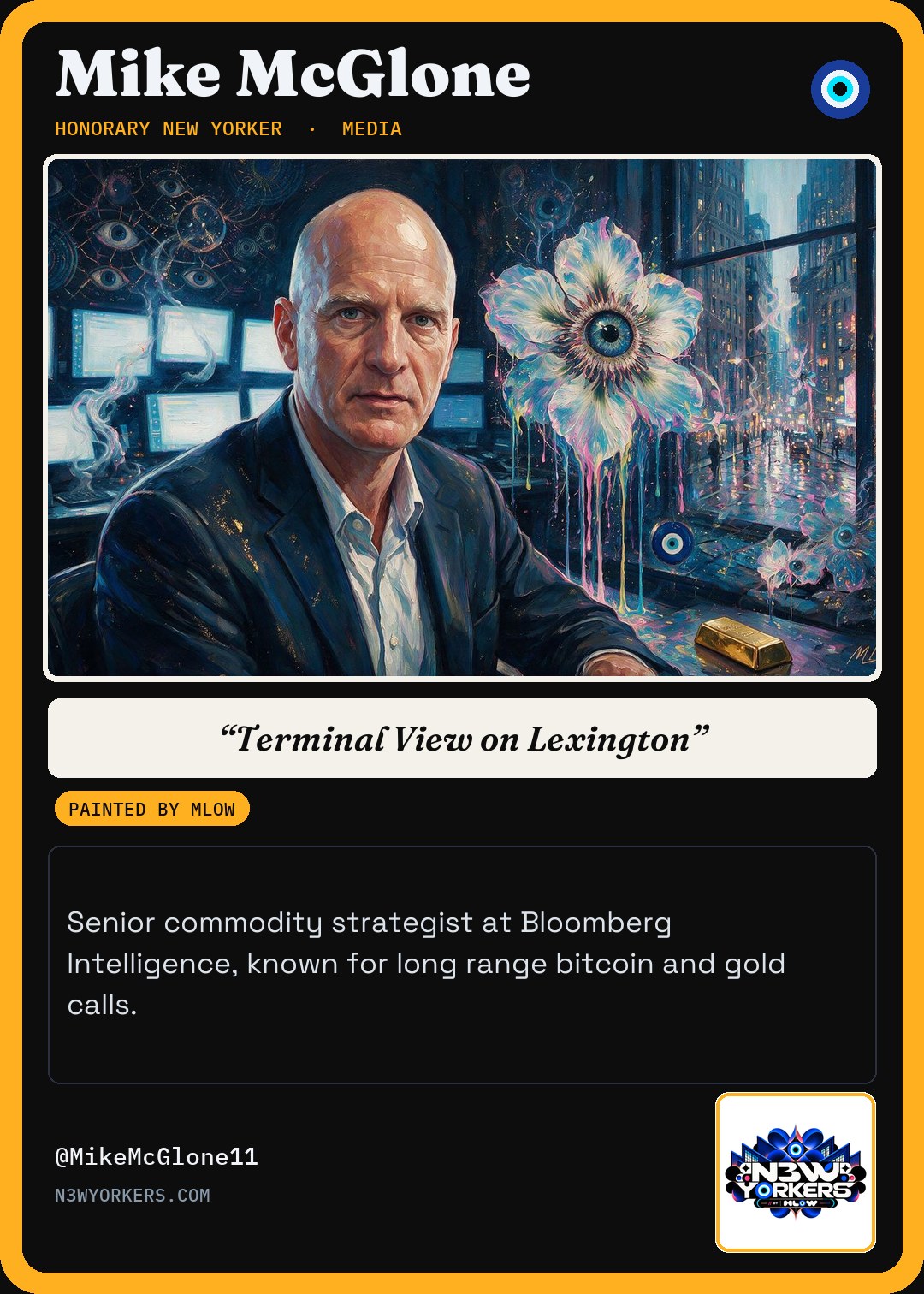 The Honorary card for Mike McGlone, painted by MLow