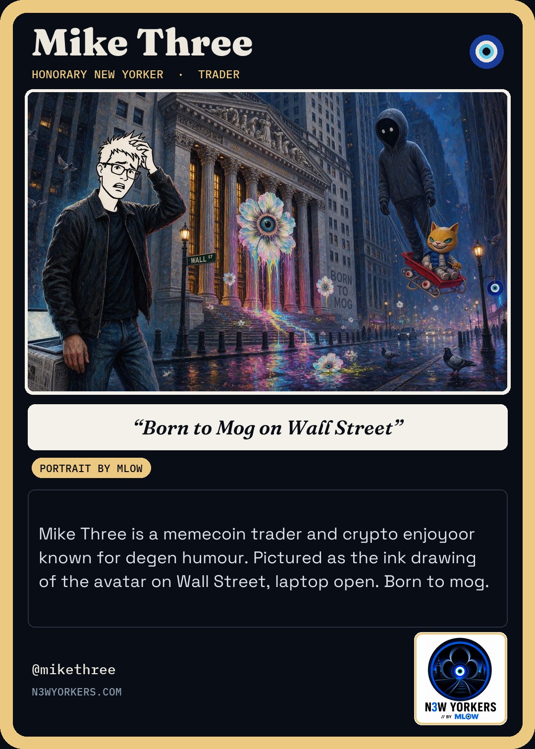 The Honorary card for Mike Three, portrait by MLow