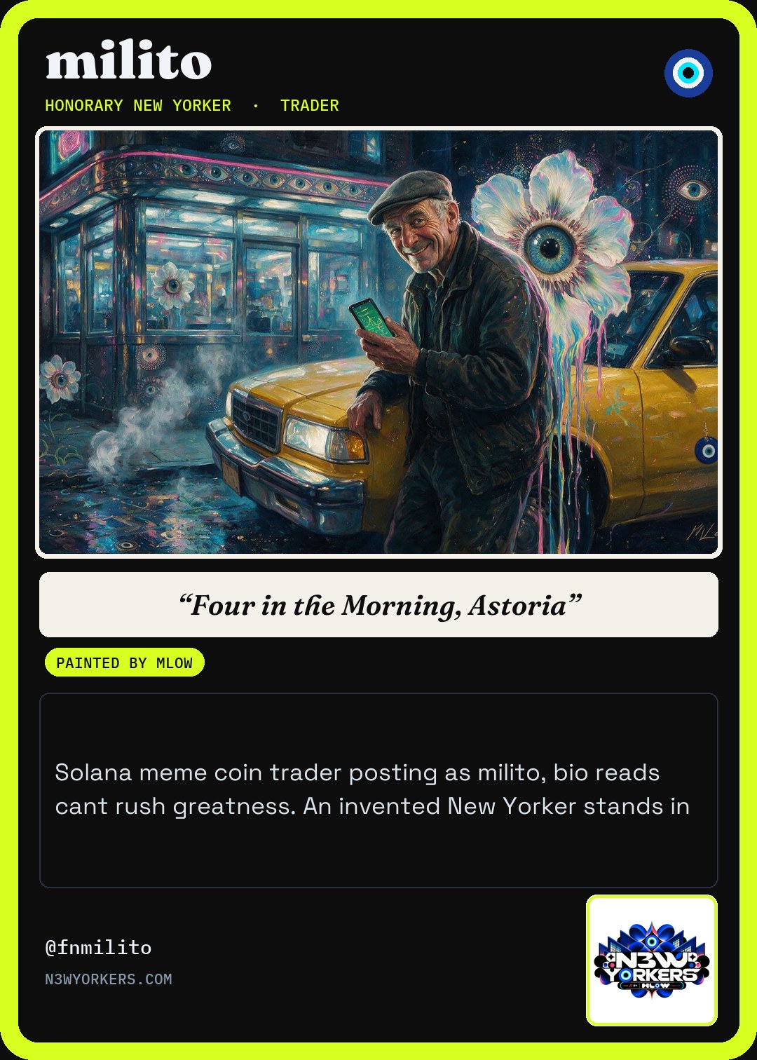 The Honorary card for milito, painted by MLow
