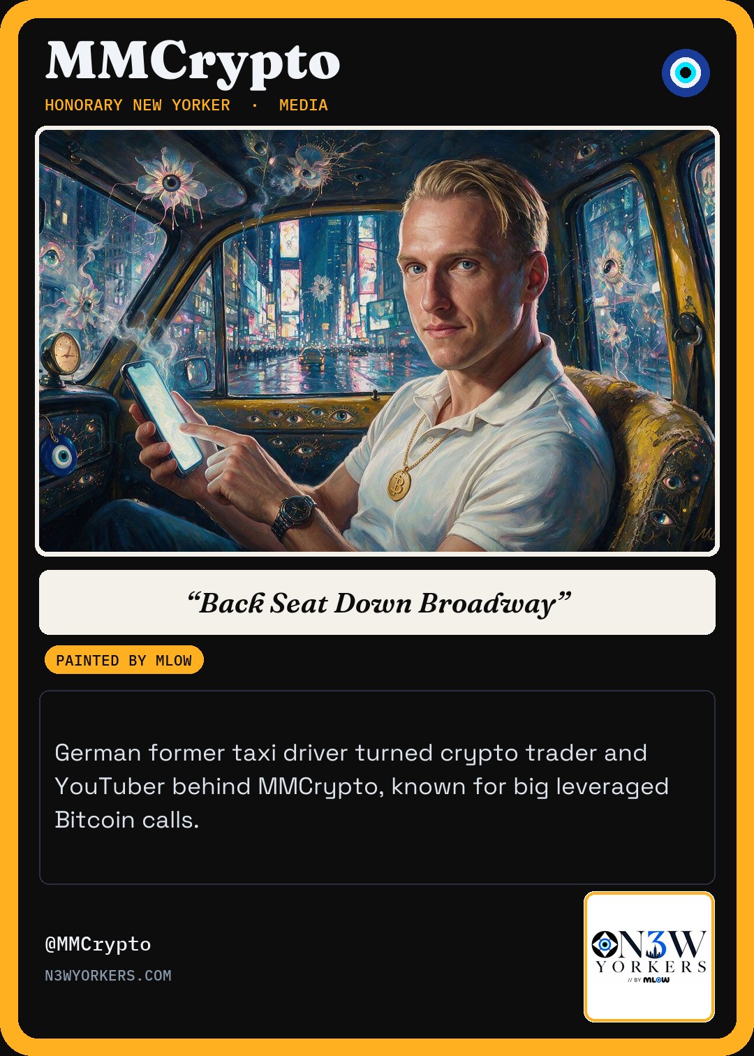 The Honorary card for MMCrypto, painted by MLow