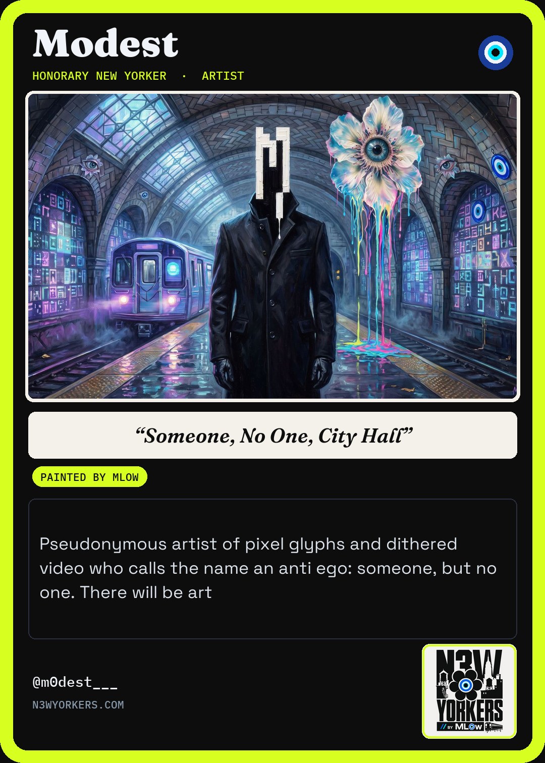 The Honorary card for Modest, painted by MLow