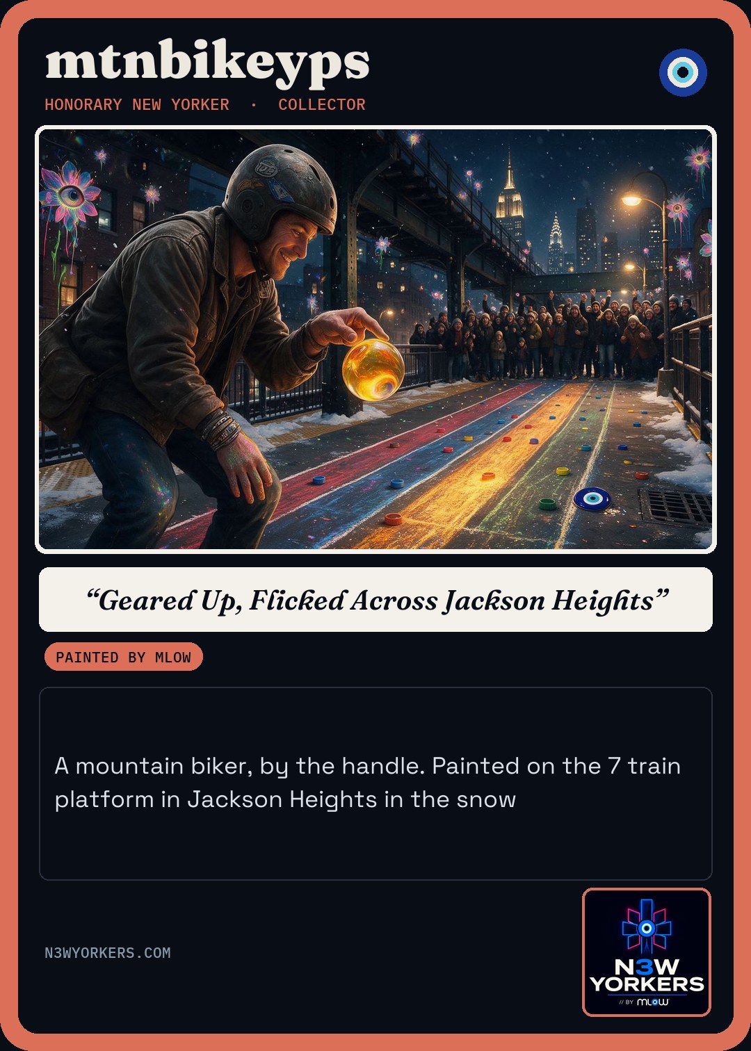 The Honorary card for mtnbikeyps, painted by MLow