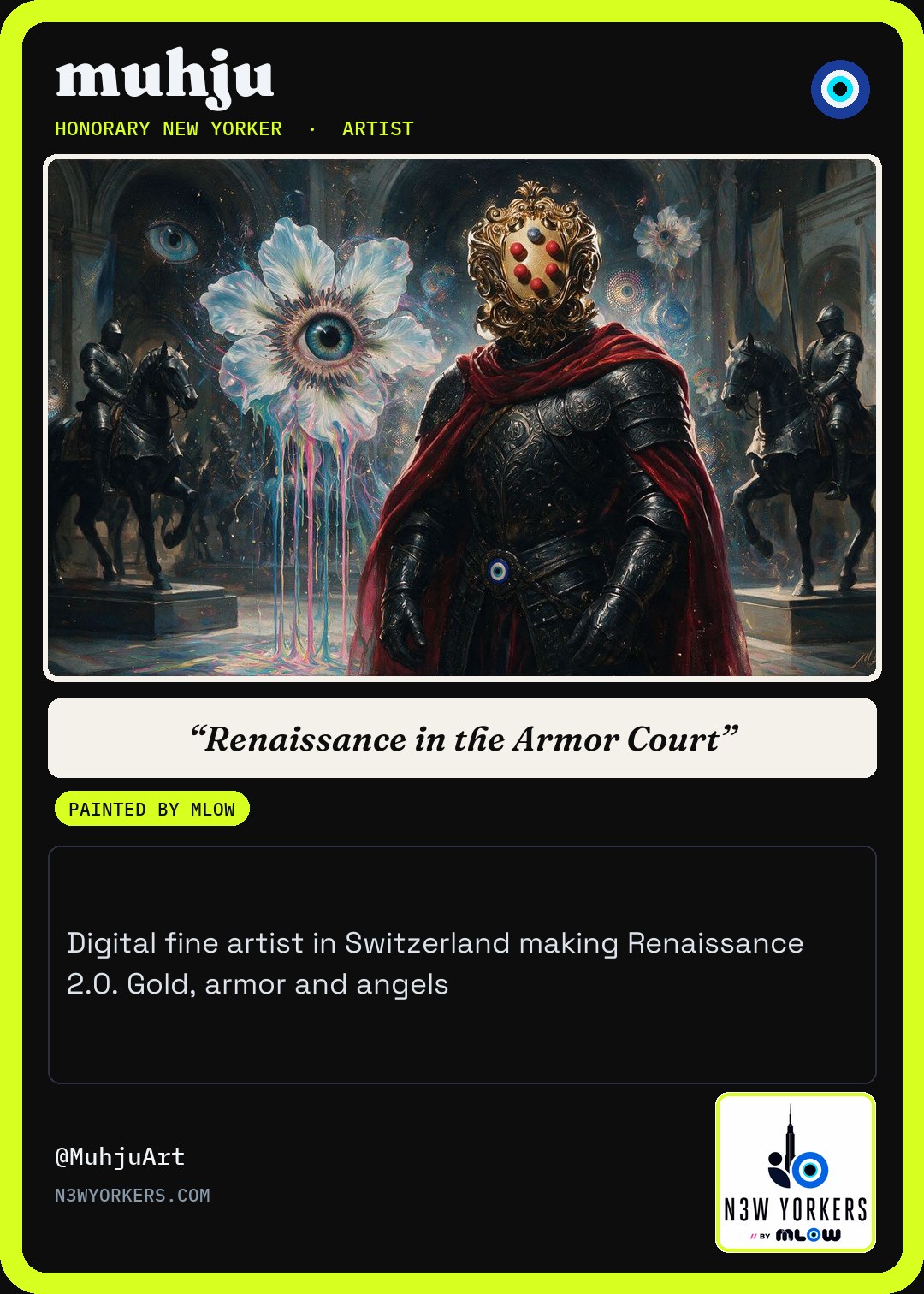 The Honorary card for muhju, painted by MLow