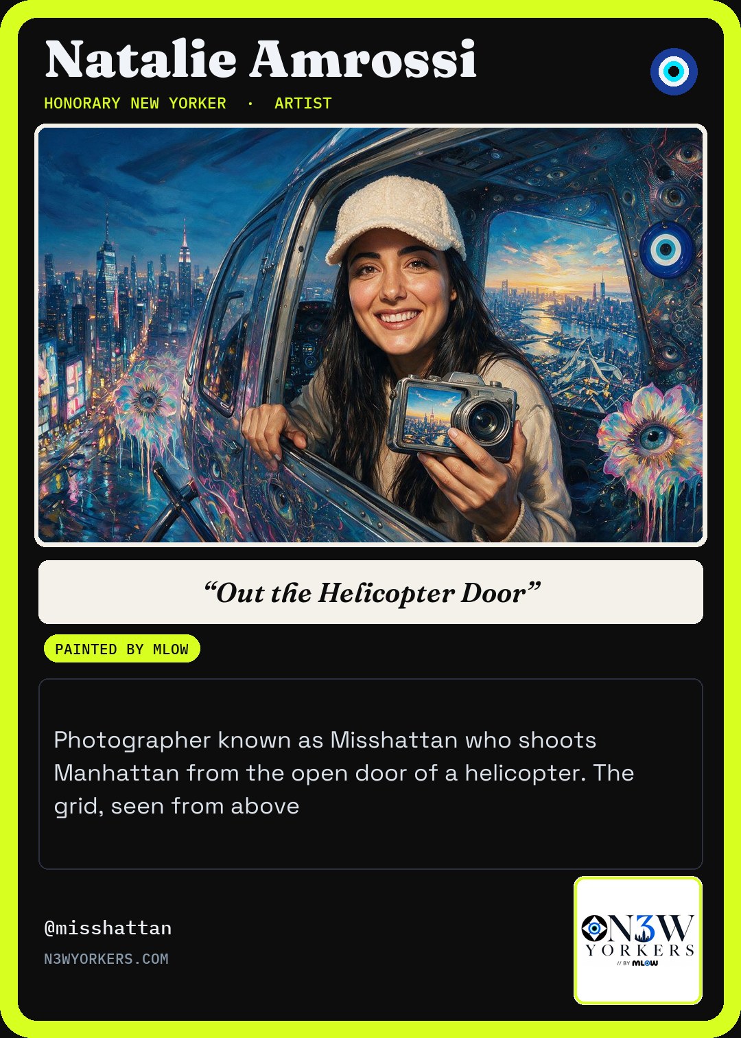 The Honorary card for Natalie Amrossi, painted by MLow