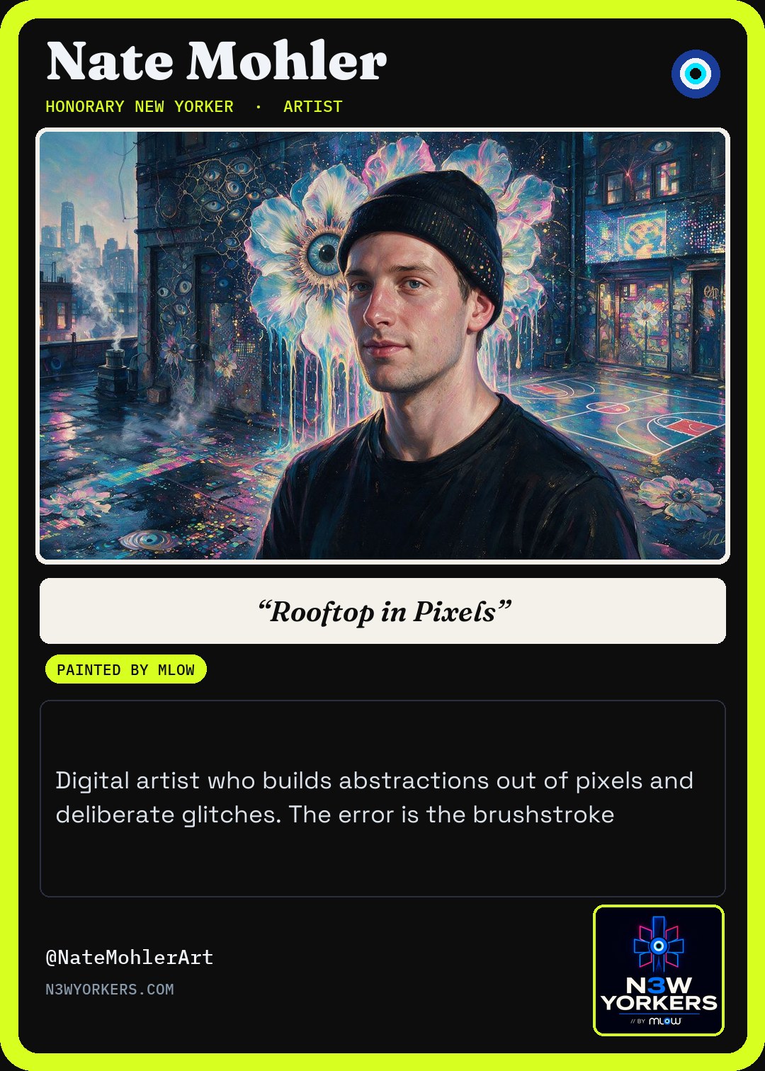 The Honorary card for Nate Mohler, painted by MLow