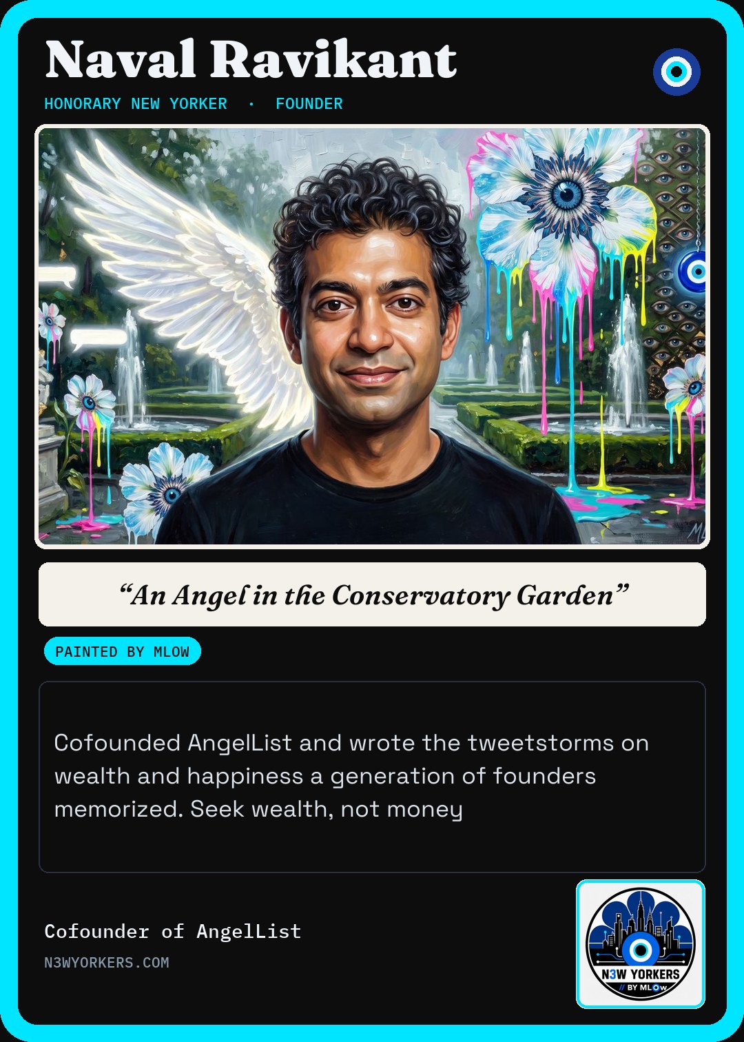 The Honorary card for Naval Ravikant, painted by MLow