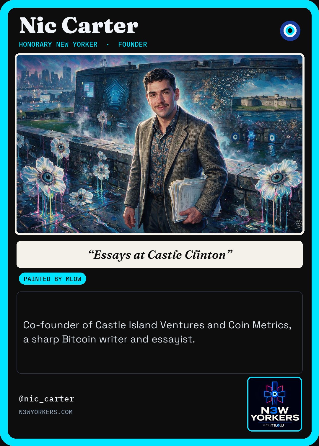 The Honorary card for Nic Carter, painted by MLow