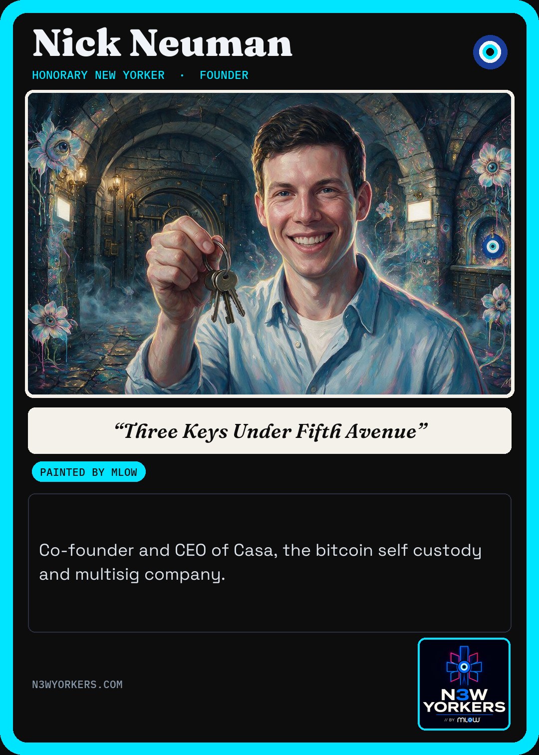 The Honorary card for Nick Neuman, painted by MLow