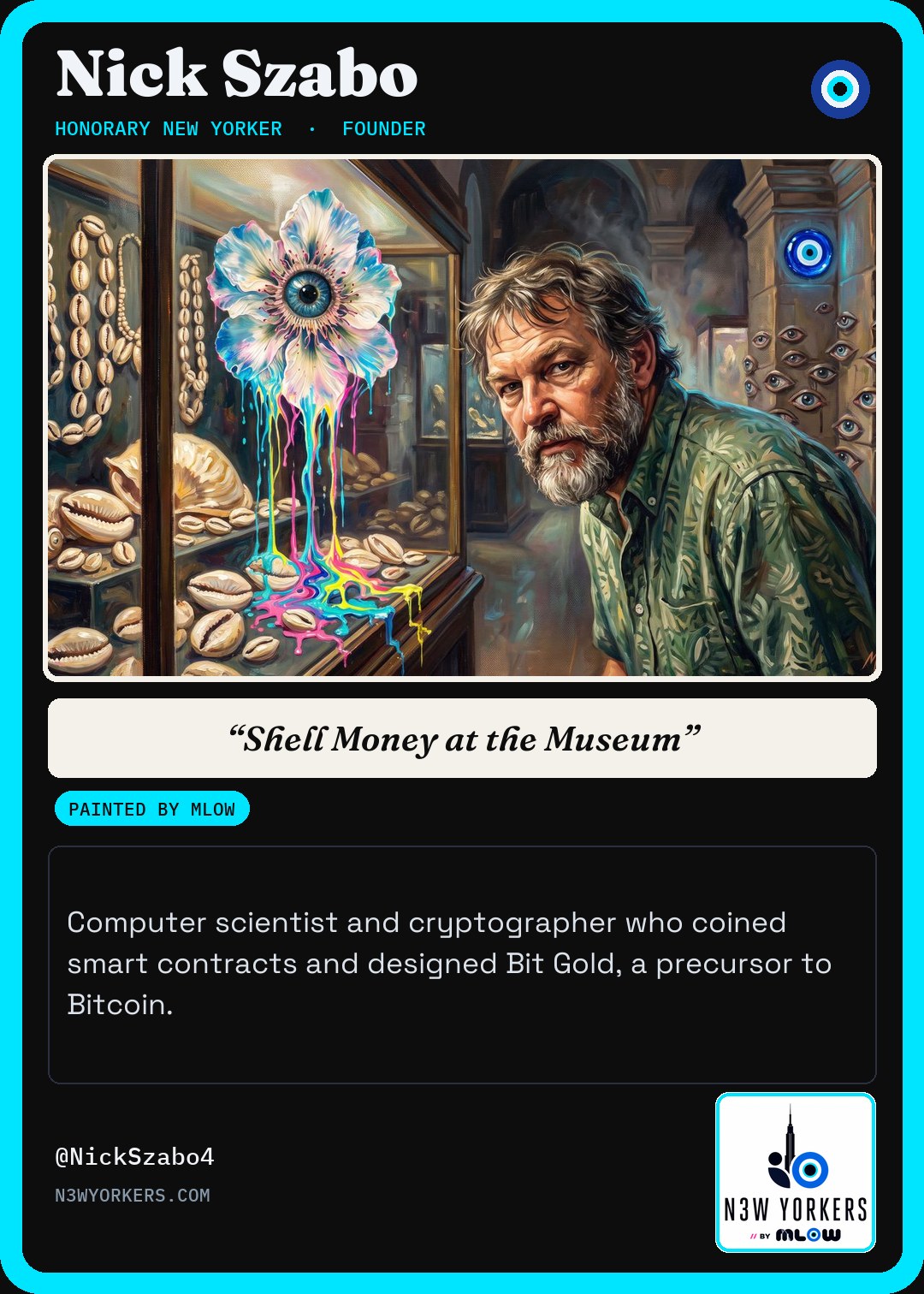 The Honorary card for Nick Szabo, painted by MLow