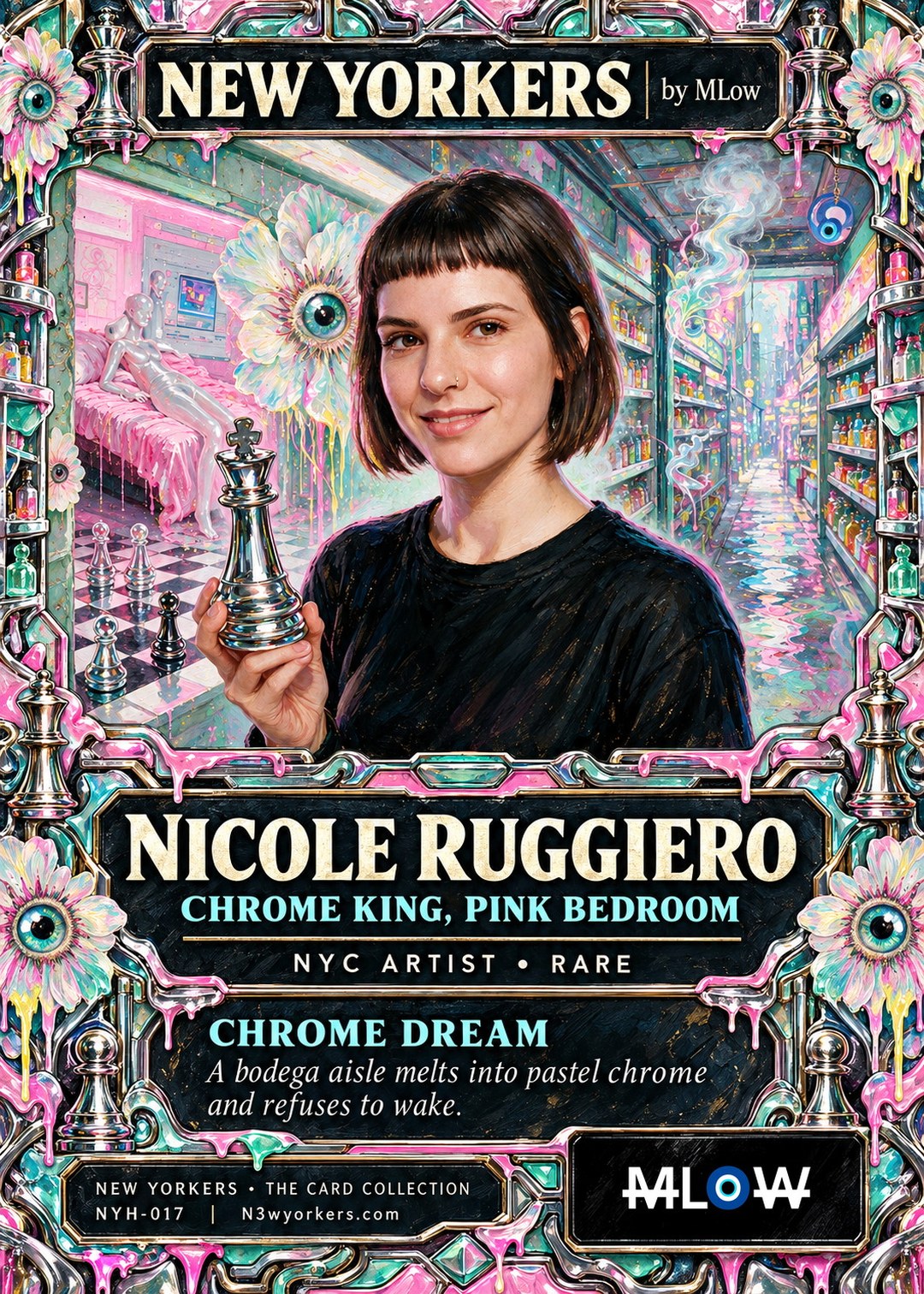 The Honorary card for Nicole Ruggiero, painted by MLow