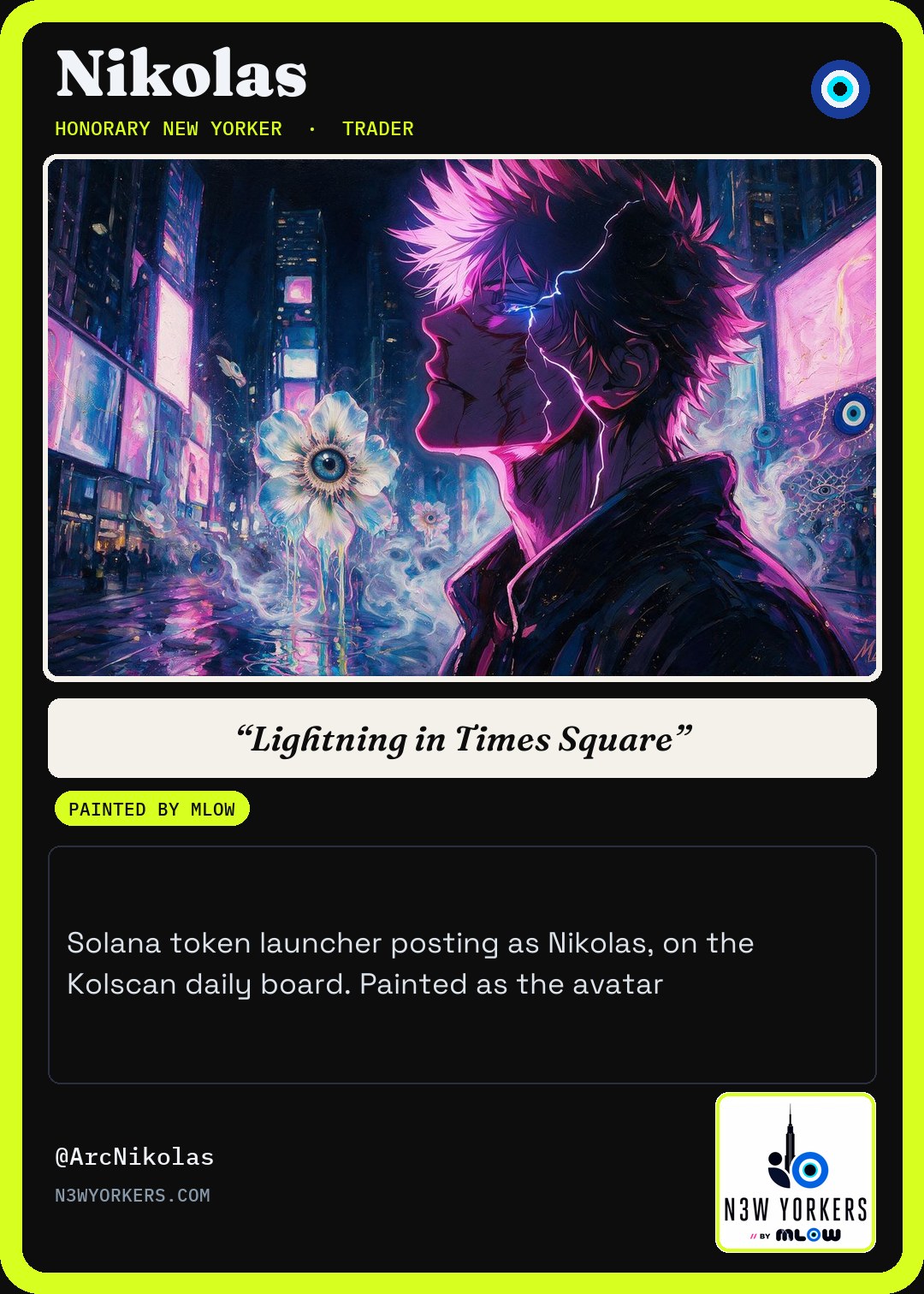 The Honorary card for Nikolas, painted by MLow
