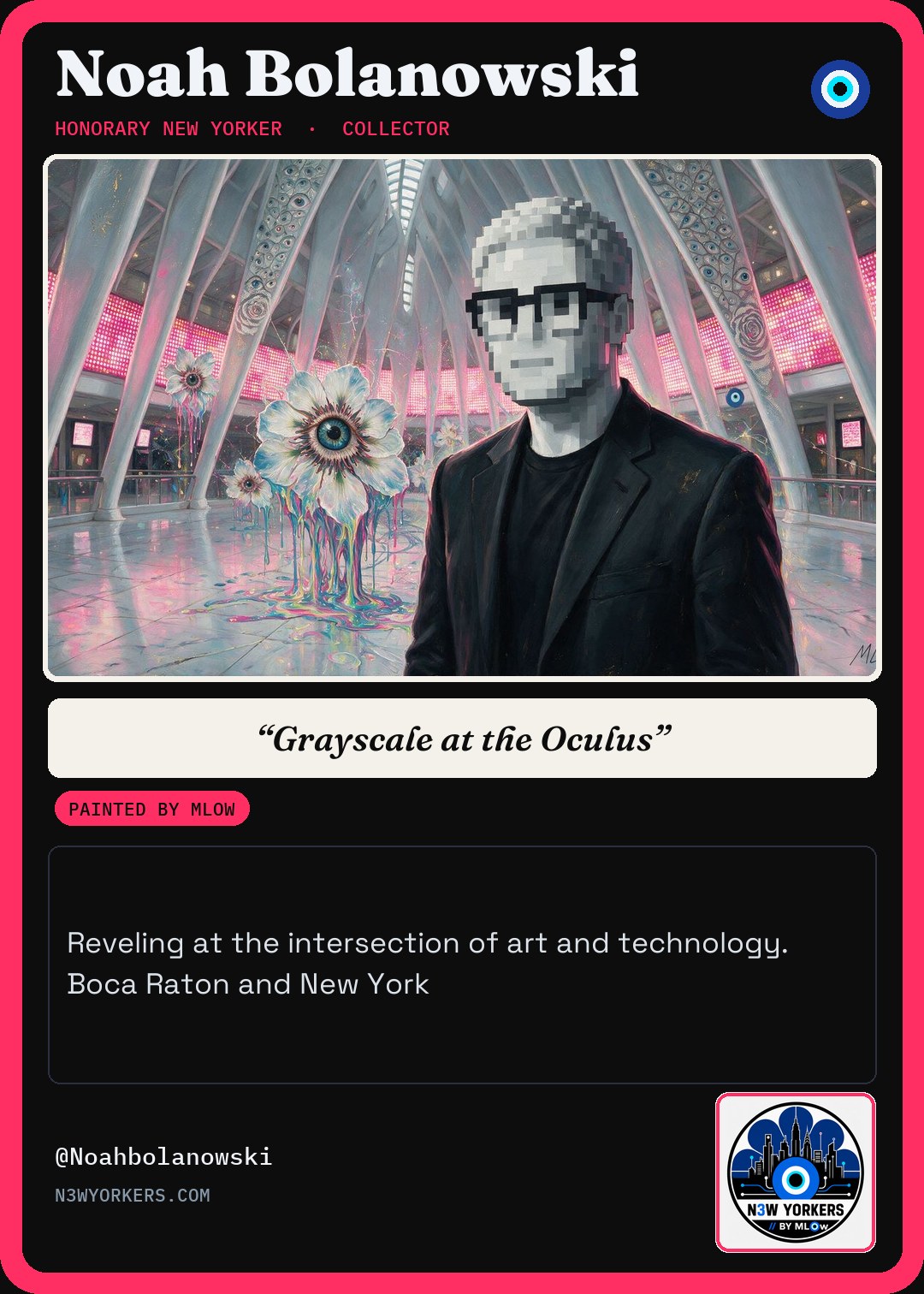The Honorary card for Noah Bolanowski, painted by MLow