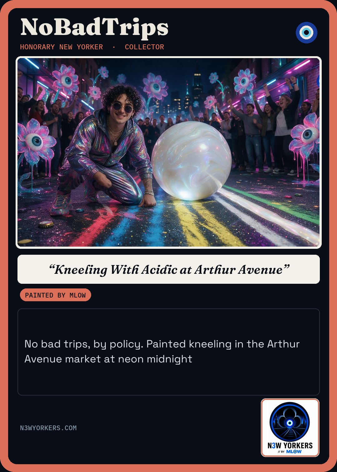 The Honorary card for NoBadTrips, painted by MLow