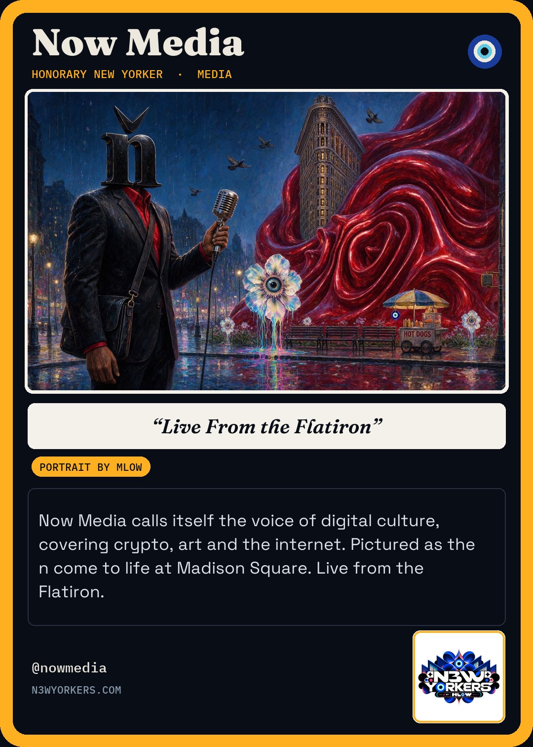 The Honorary card for Now Media, portrait by MLow