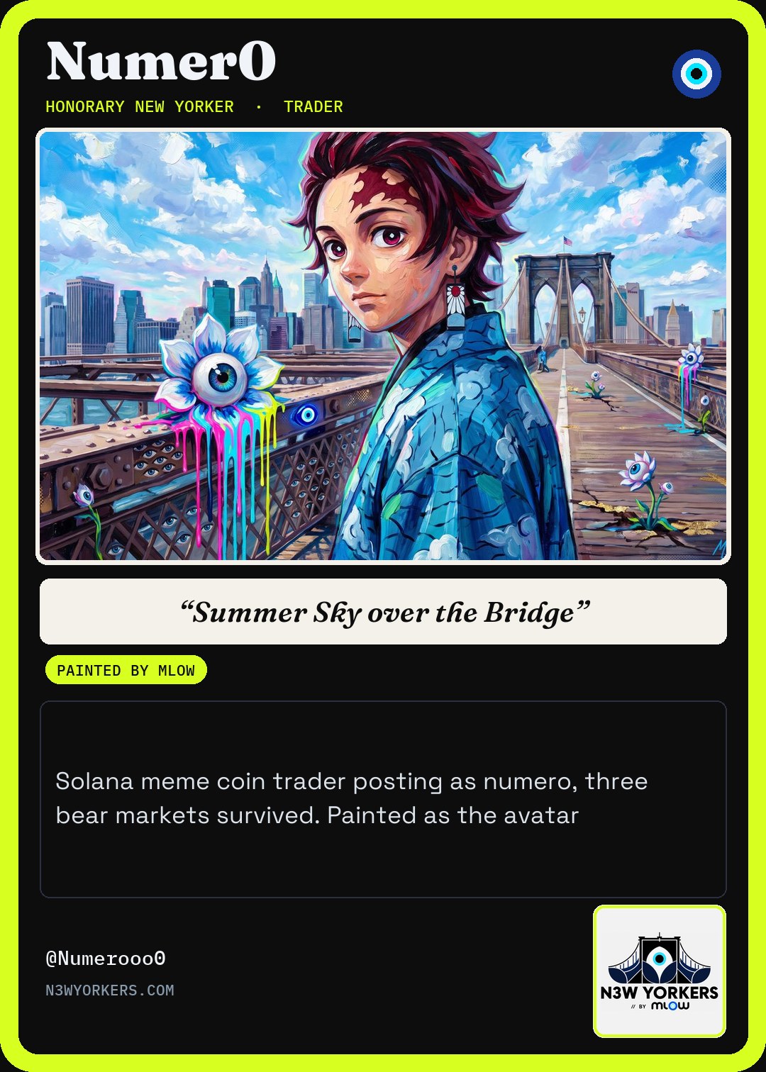 The Honorary card for Numer0, painted by MLow