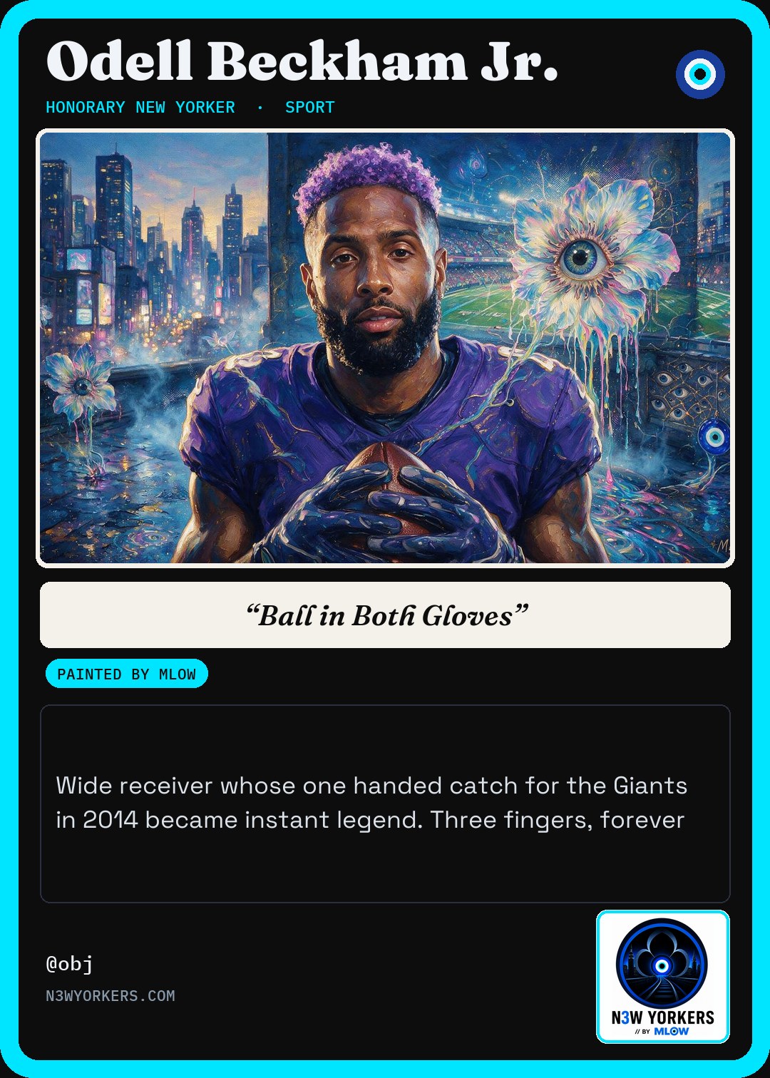 The Honorary card for Odell Beckham Jr., painted by MLow